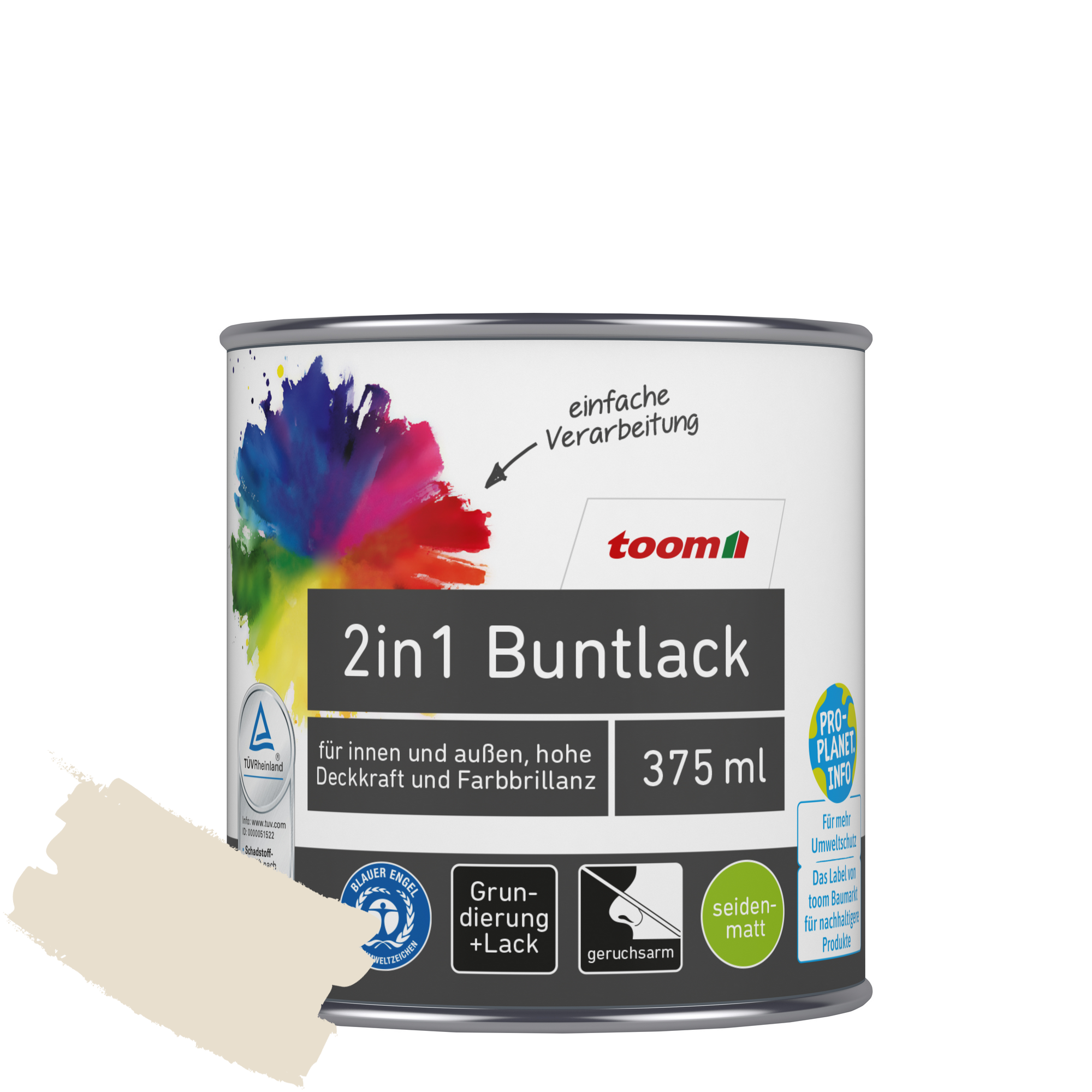 2in1 Buntlack 'Bergkristall' cremeweiß seidenmatt 375 ml + product picture