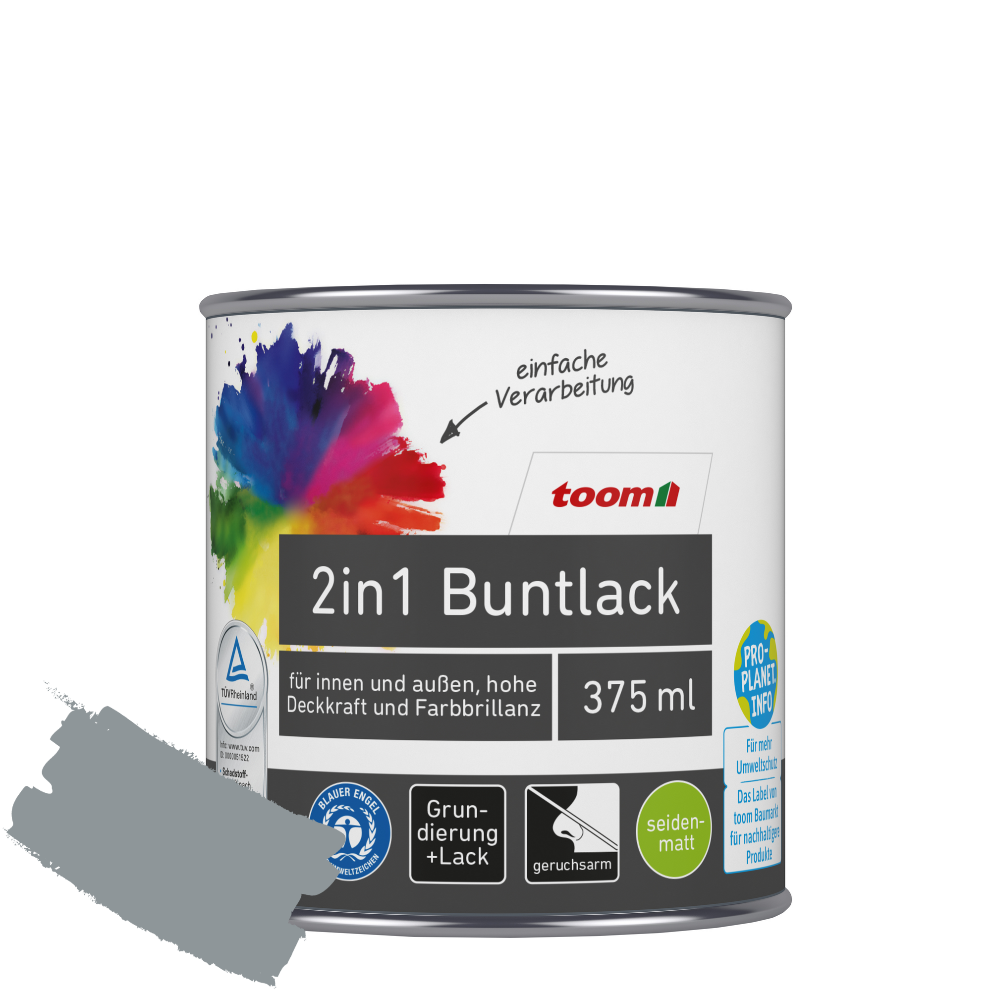 2in1 Buntlack 'Stadtgeflüster' silbergrau seidenmatt 375 ml + product picture