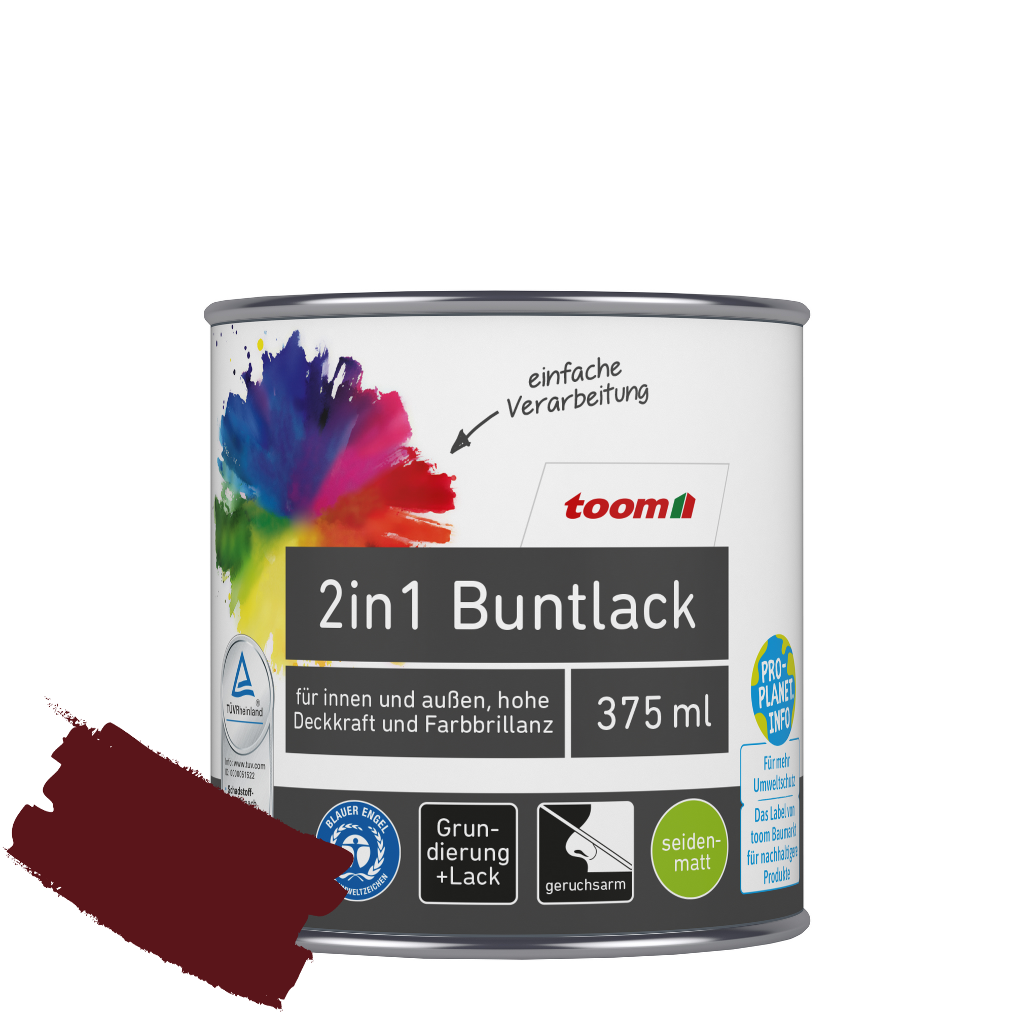 2in1 Buntlack 'Abendrot' purpurrot seidenmatt 375 ml + product picture
