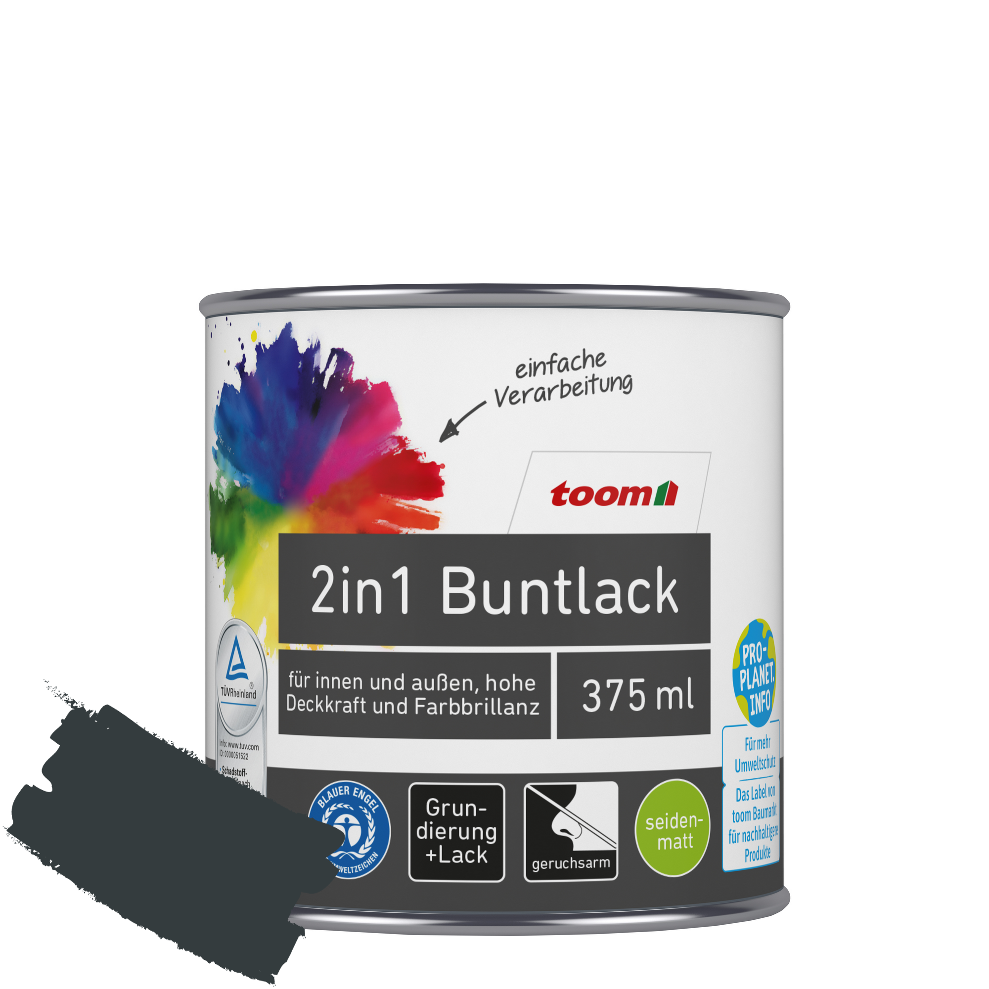 2in1 Buntlack 'Schattenspiel' anthrazitfarben seidenmatt 375 ml + product picture