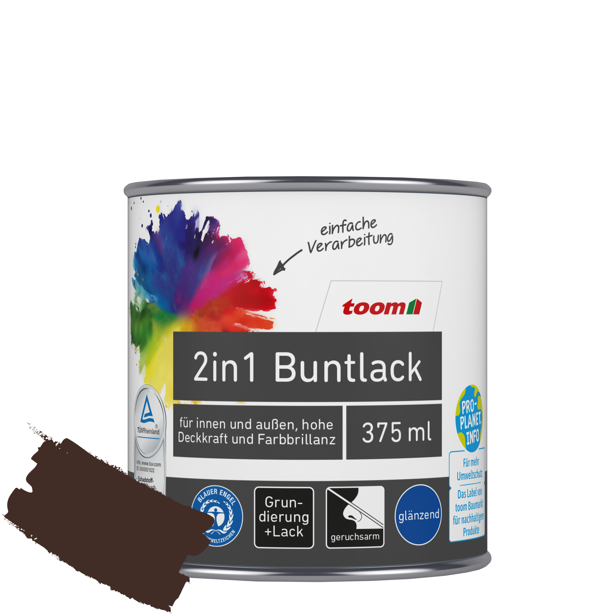 2in1 Buntlack 'Edelbraun' schokobraun glänzend 375 ml + product picture