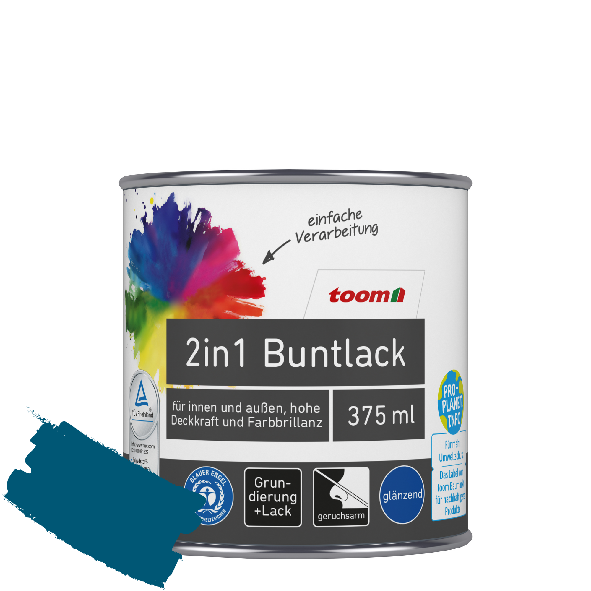 2in1 Buntlack 'Blaupause' enzianblau glänzend 375 ml + product picture