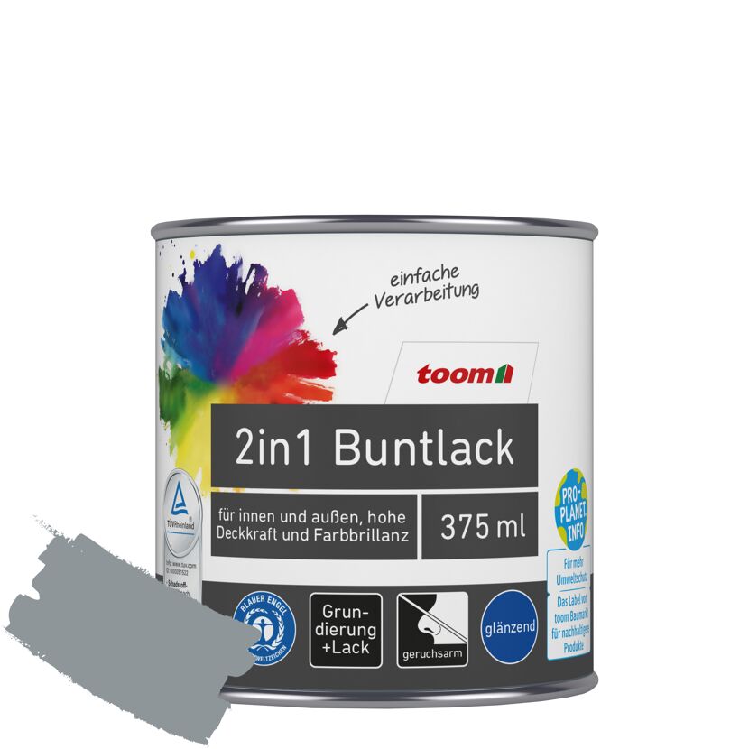2in1 Buntlack 'Stadtgeflüster' silbergrau glänzend 375 ml