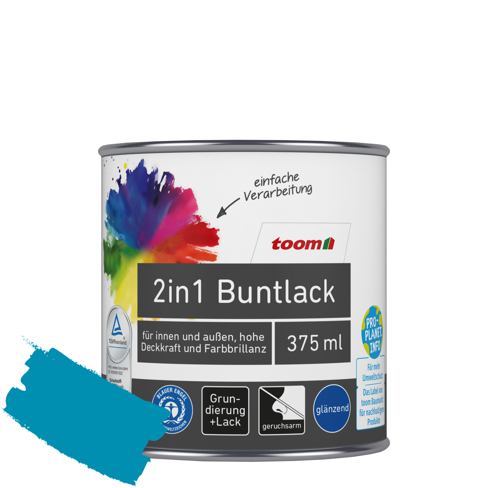 2in1 Buntlack 'Aquamarine' lichtblau glänzend 375 ml + product picture