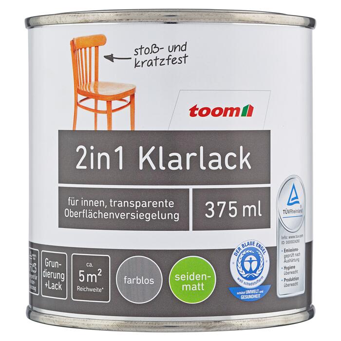 Toom 2in1 Klarlack Seidenmatt Farblos 375 Ml ǀ Toom Baumarkt