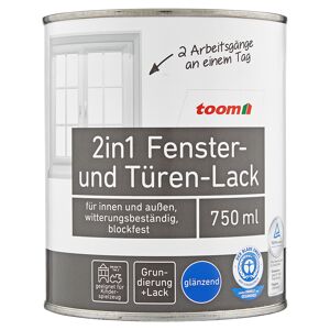 toom 2in1 Fenster- und Türen-Lack, weiß, glänzend, 750 ml