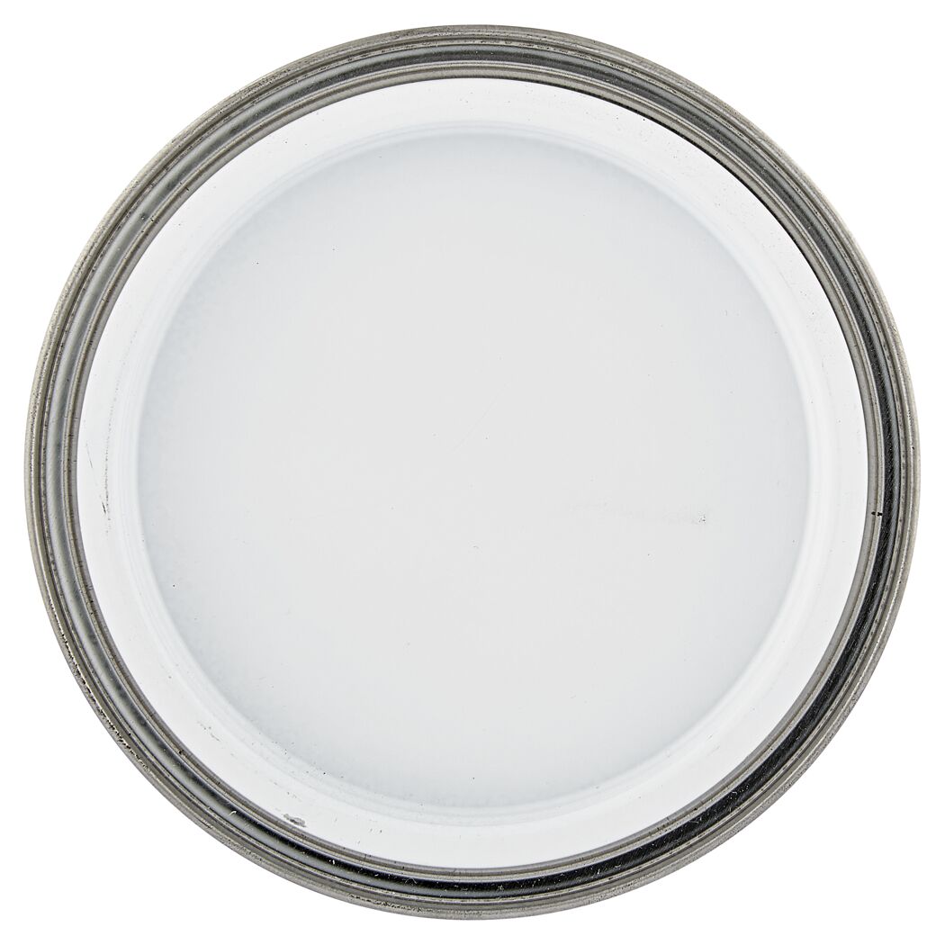 Weiße Farbe in Farbdose