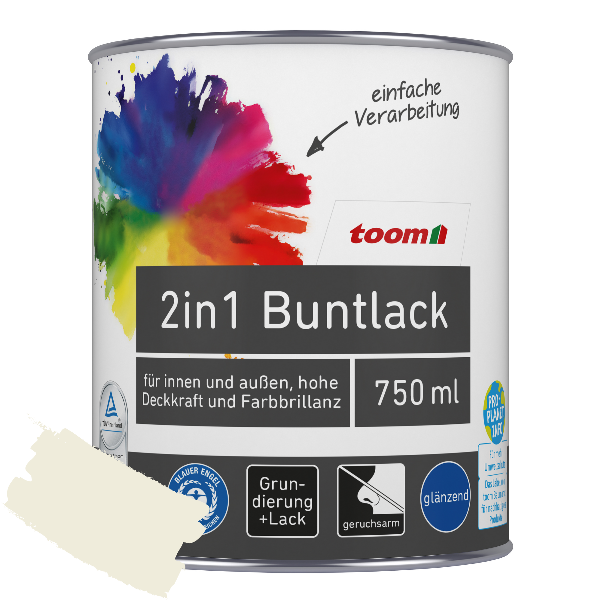 2in1 Buntlack 'Eisblume' weiß glänzend 750 ml + product picture