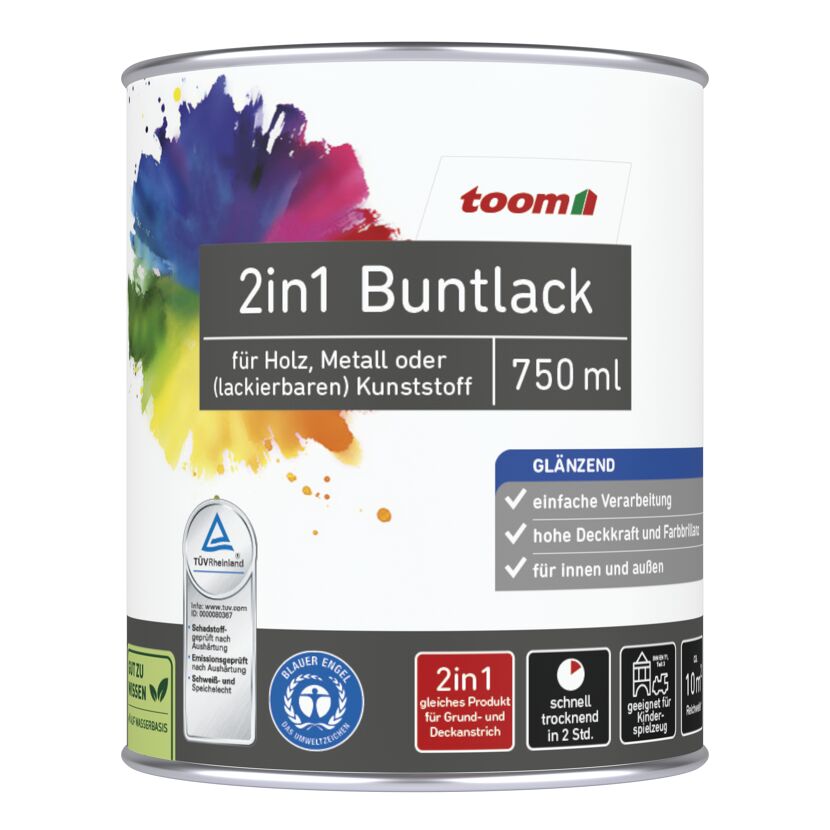 2in1 Buntlack 'Stadtgeflüster' silbergrau glänzend 750 ml