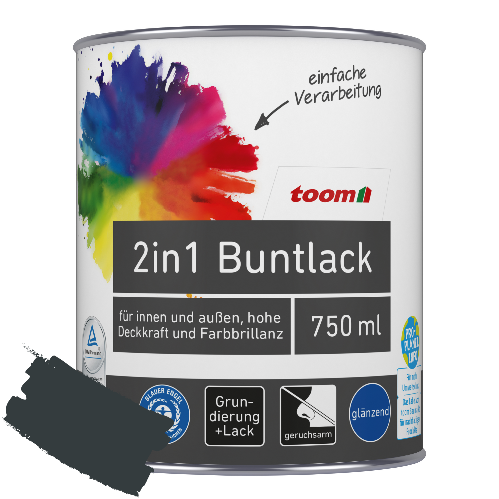 2in1 Buntlack 'Schattenspiel' anthrazitfarben glänzend 750 ml + product picture