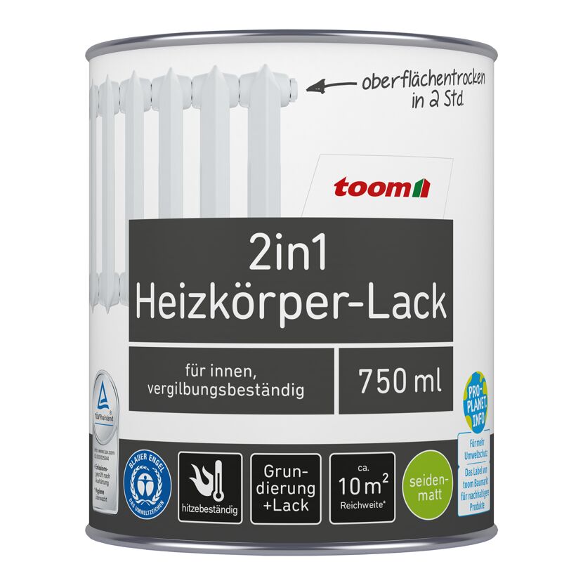 Weiße Heizkörperfarbe toom 2in1