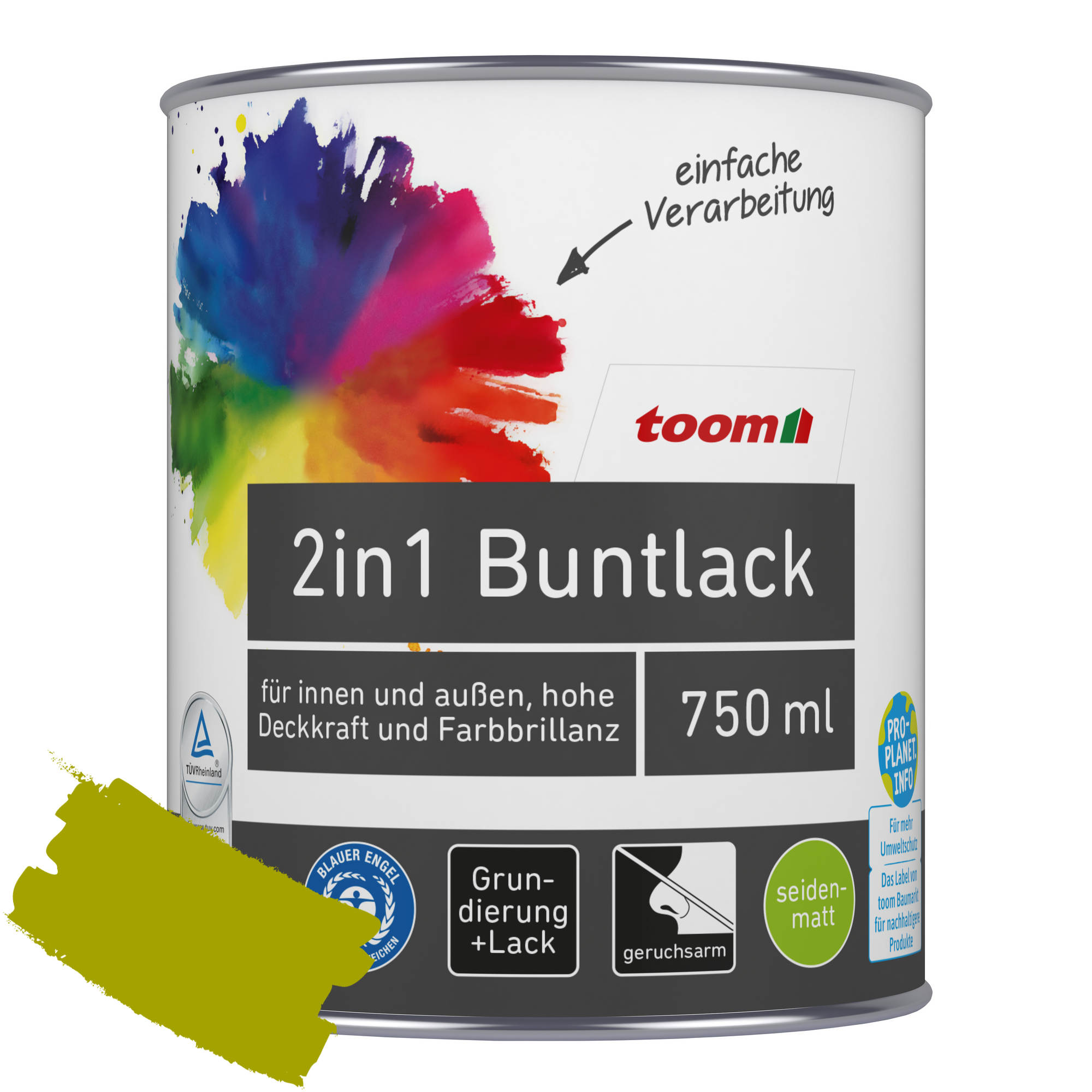 2in1 Buntlack 'Frühlingswiese' limettengrün seidenmatt 750 ml + product picture