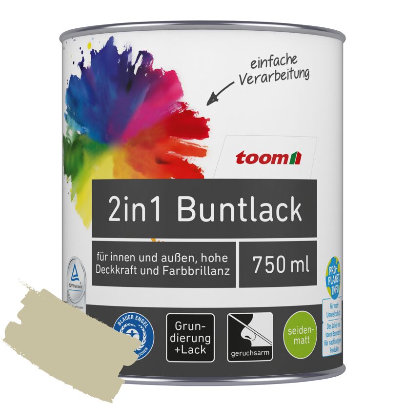 2in1 Buntlack 'Salbeiduft' zartgrün seidenmatt 750 ml
