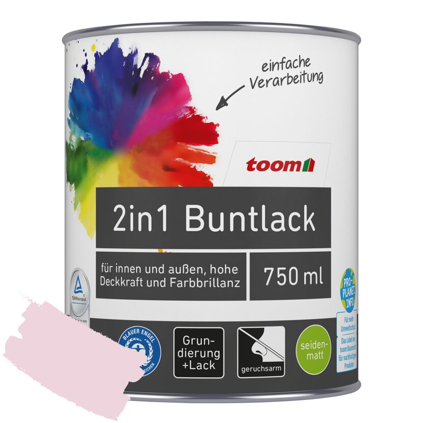2in1 Buntlack 'Flamingo' rosa seidenmatt 750 ml
