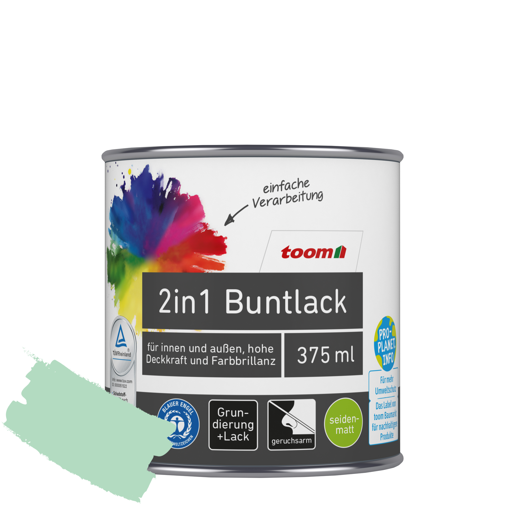 2in1 Buntlack minzgrün seidenmatt 375 ml + product picture