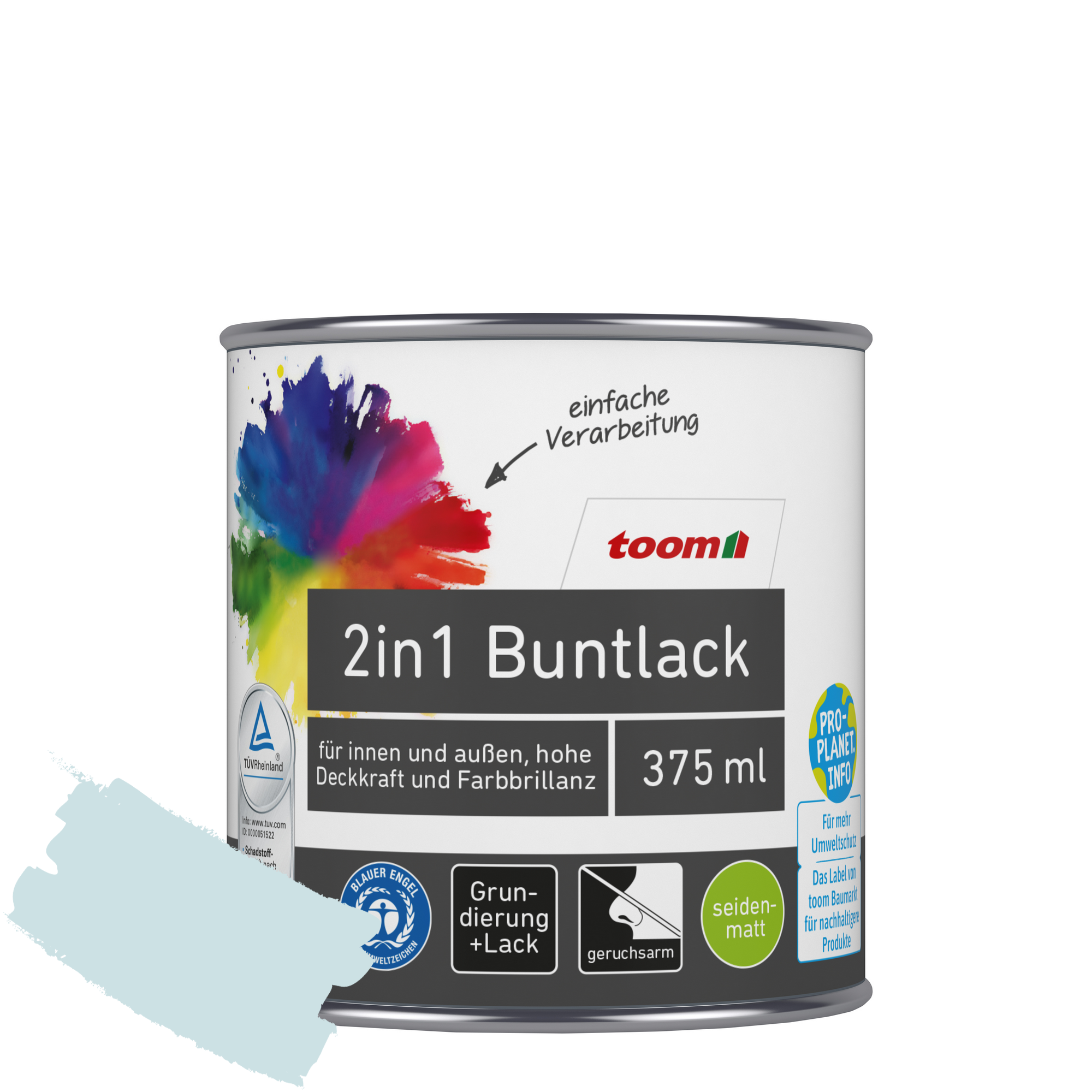2in1 Buntlack 'Atempause' hellblau seidenmatt 375 ml + product picture