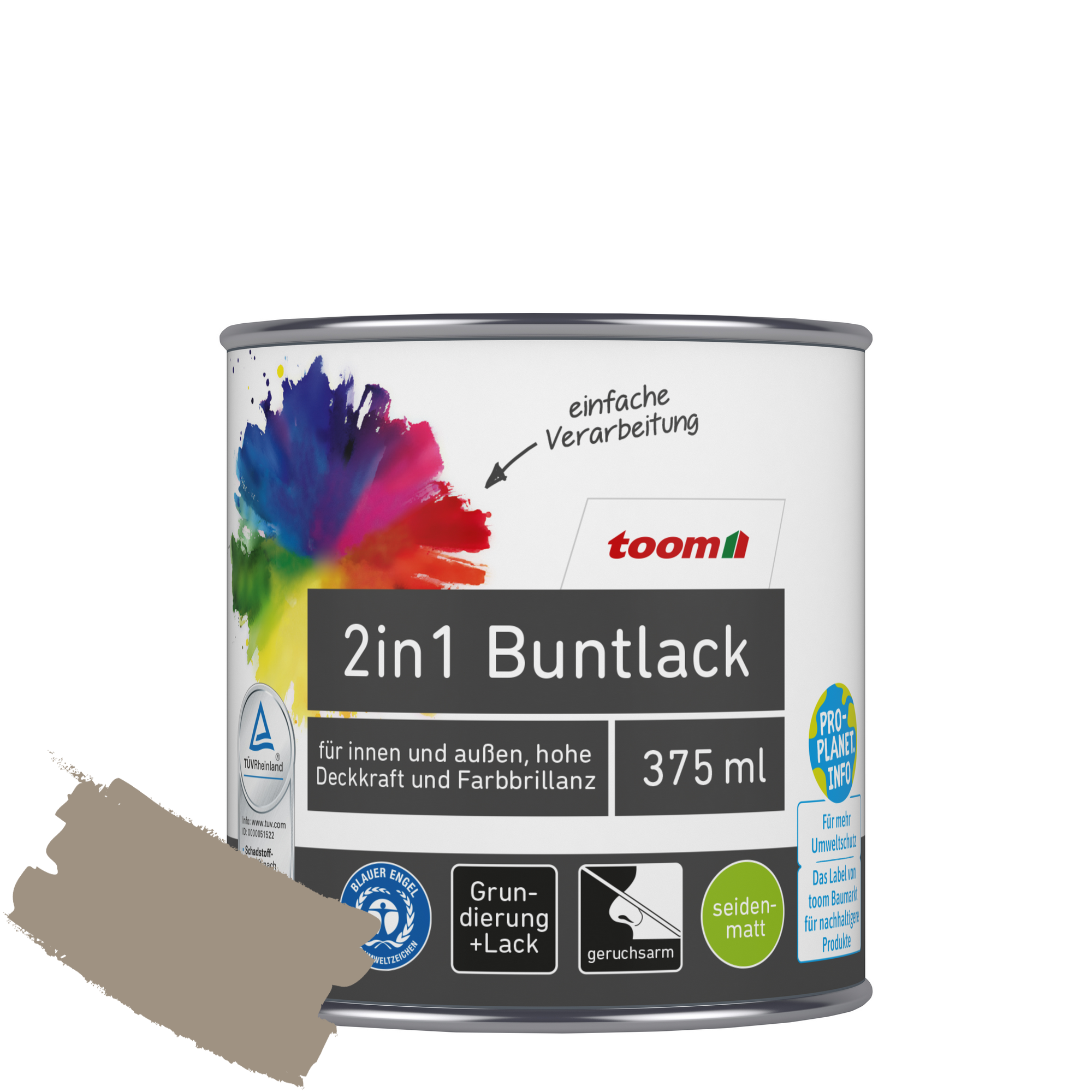 2in1 Buntlack 'Treibholz' hellbraun seidenmatt 375 ml + product picture