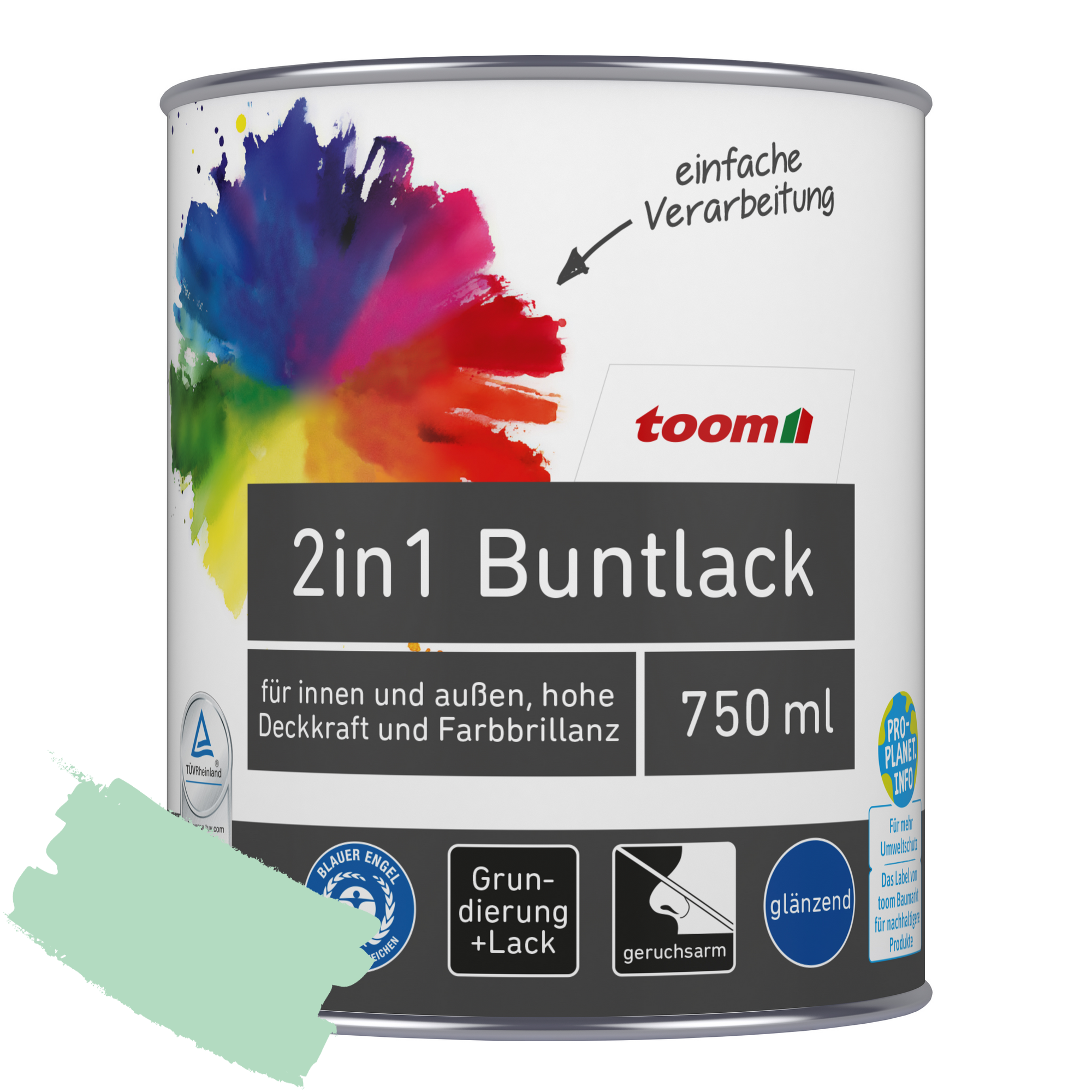 2in1 Buntlack minzgrün glänzend 750 ml + product picture