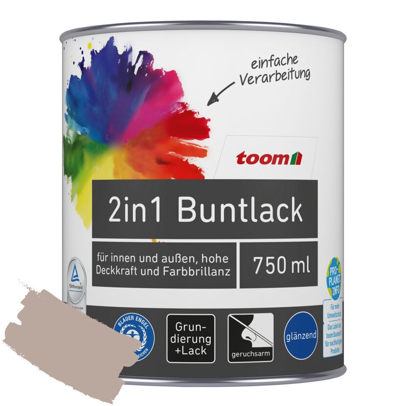 toom 2in1 Buntlack, Kieselsand, 750 ml