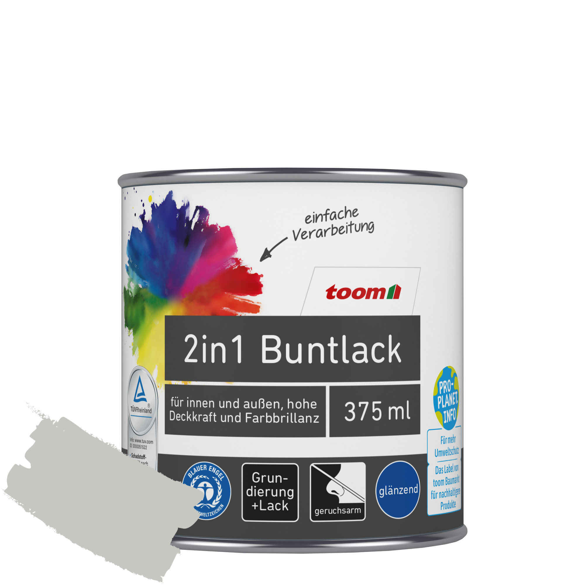 2in1 Buntlack 'Mondschein' lichtgrau glänzend 375 ml + product picture