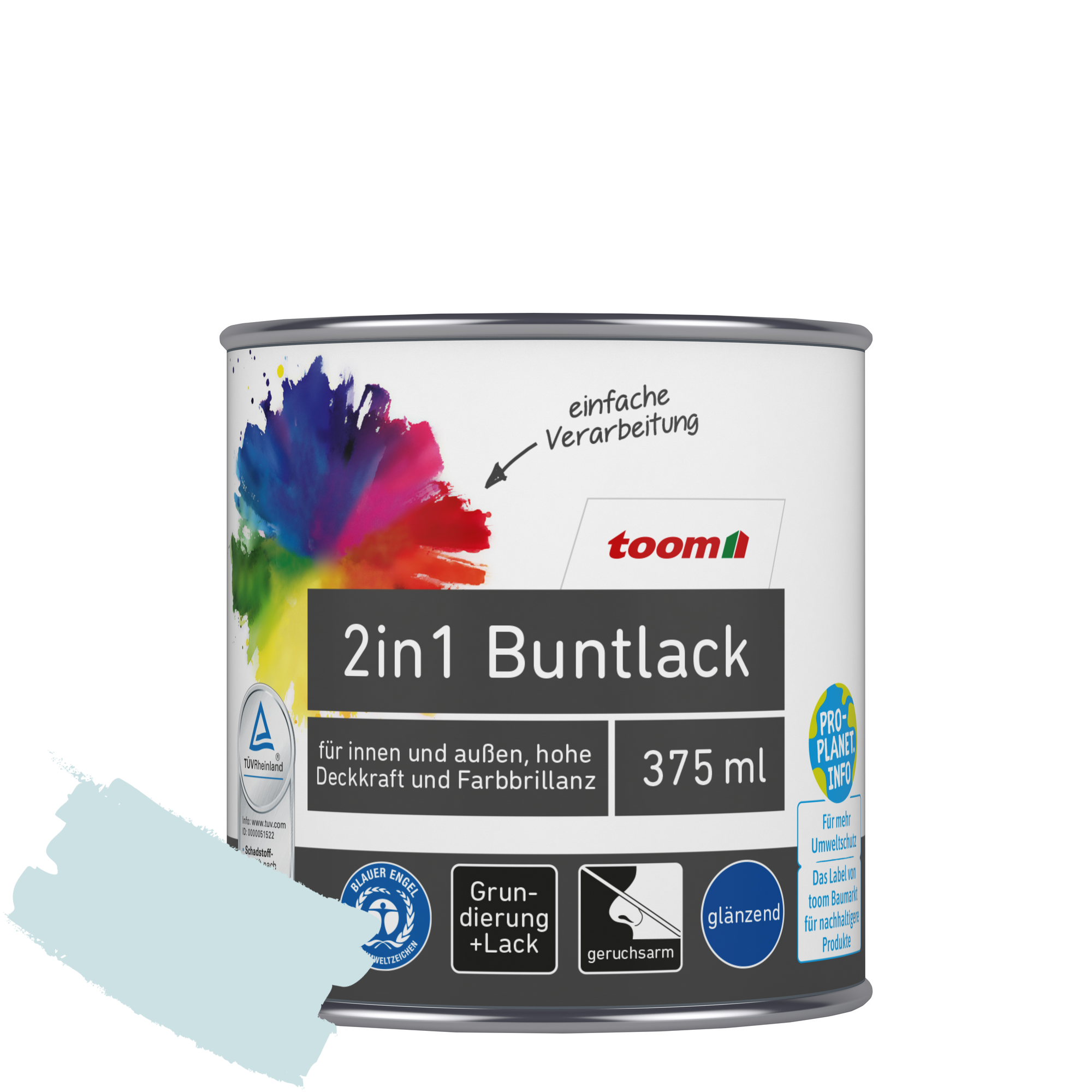 2in1 Buntlack 'Atempause' hellblau glänzend 375 ml + product picture