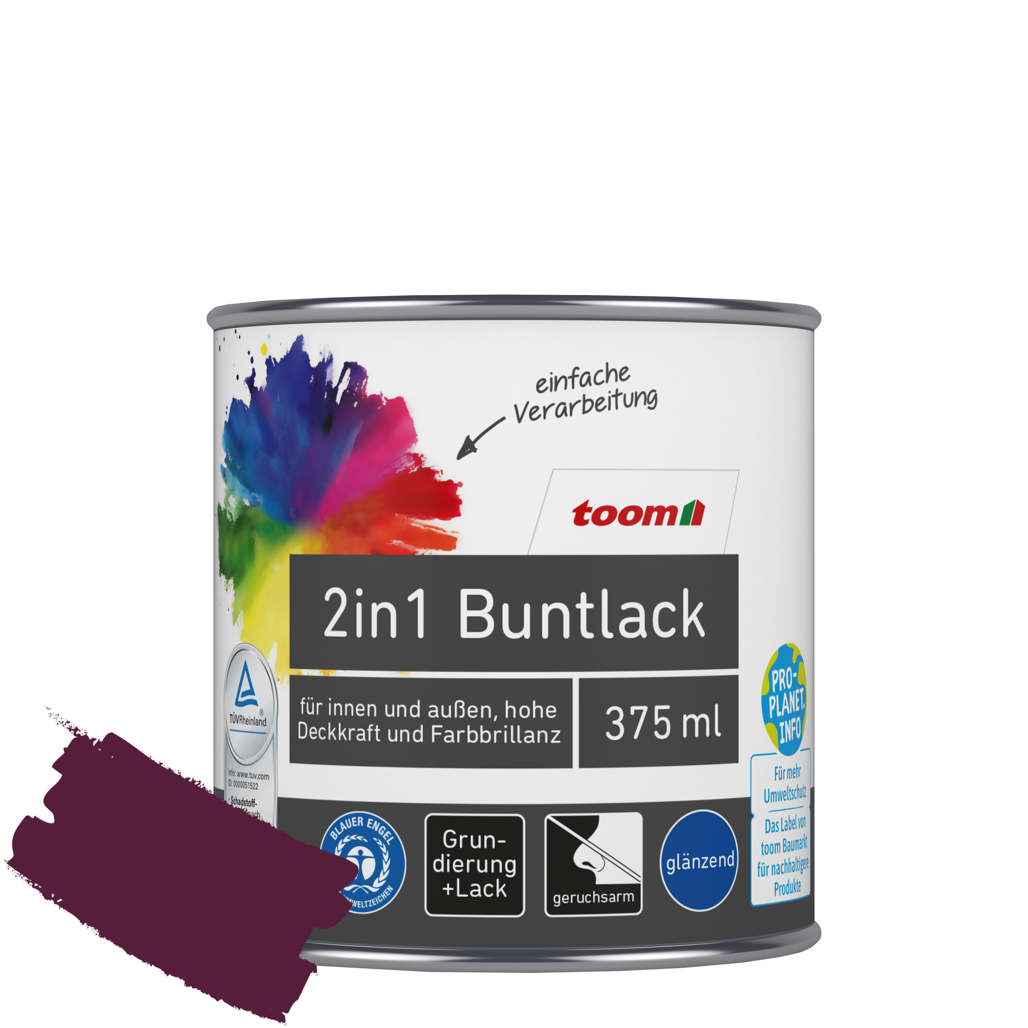 2in1 Buntlack merlotfarben glänzend 375 ml + product picture