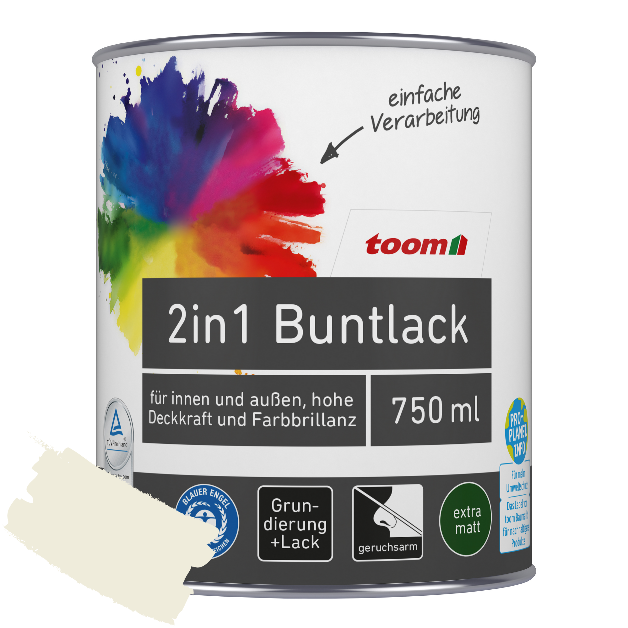 2in1 Buntlack 'Eisblume' weiß matt 750 ml + product picture