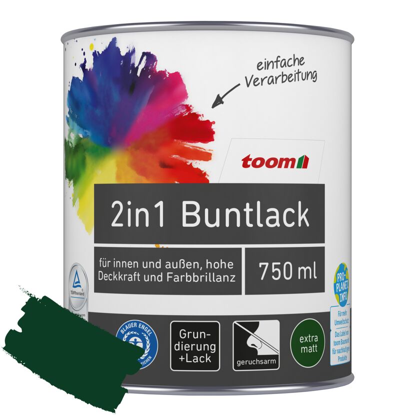 Grüne Farbe 2in1 Buntlack 750 ml Dose