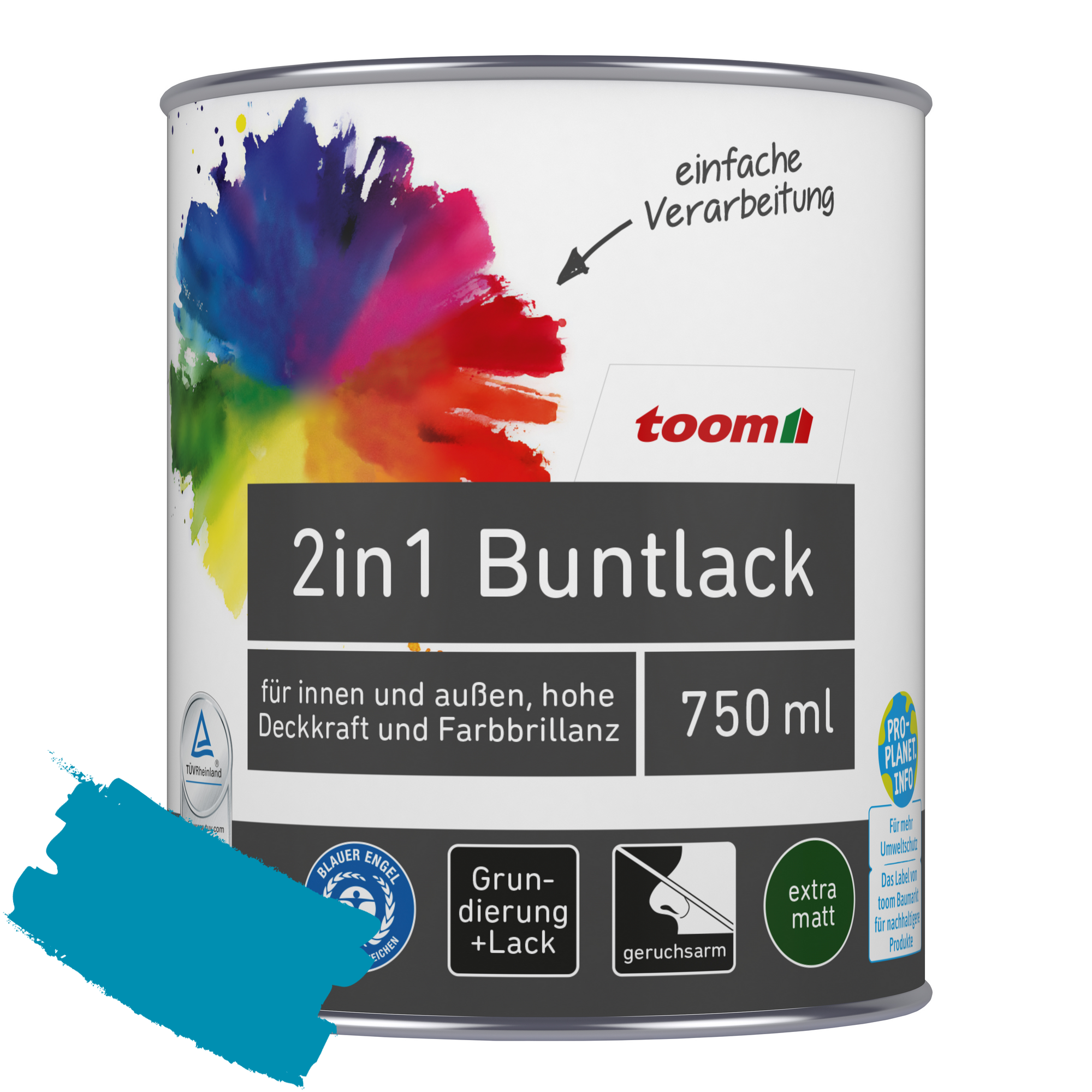 2in1 Buntlack 'Aquamarine' lichtblau matt 750 ml + product picture