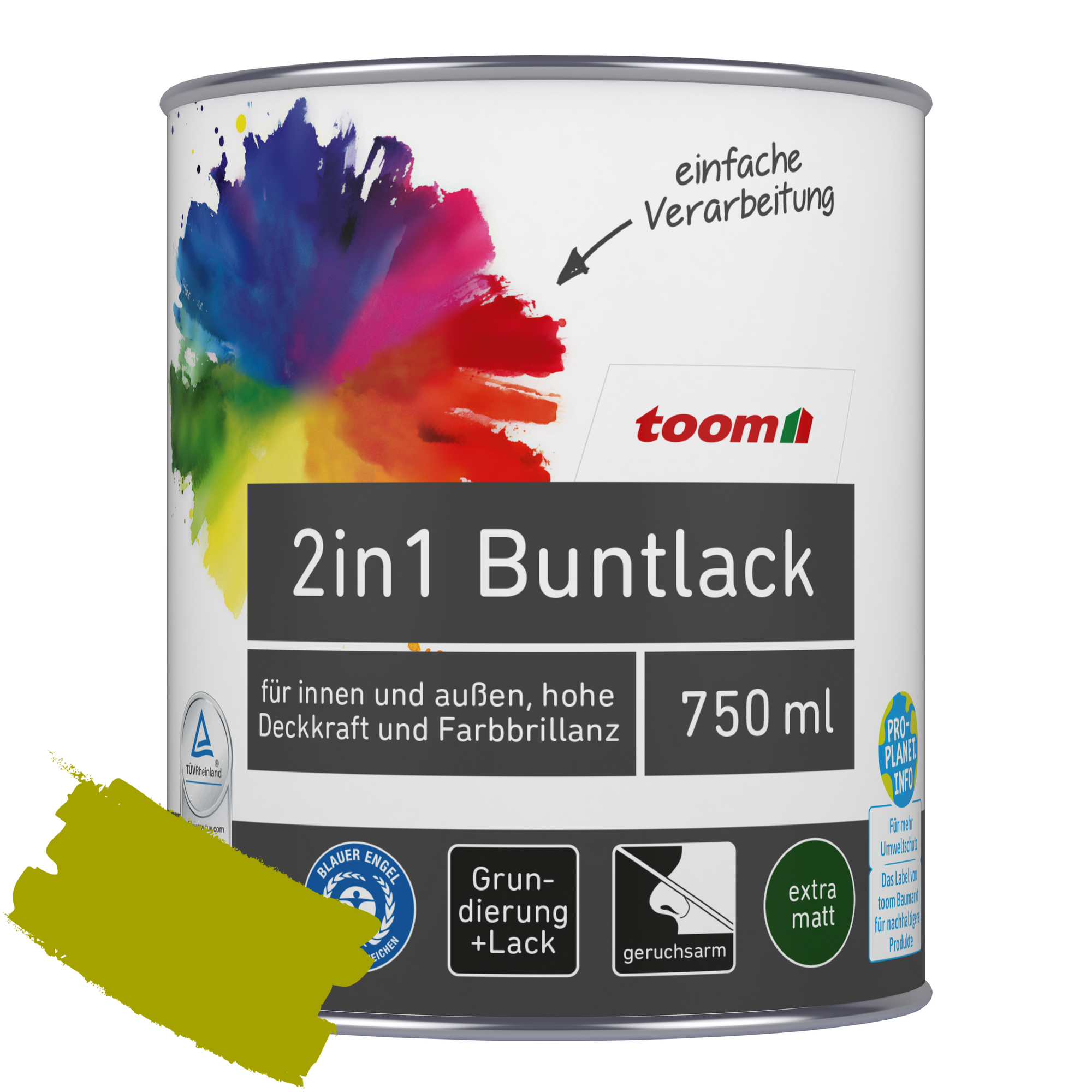 2in1 Buntlack 'Frühlingswiese' limettengrün matt 750 ml + product picture