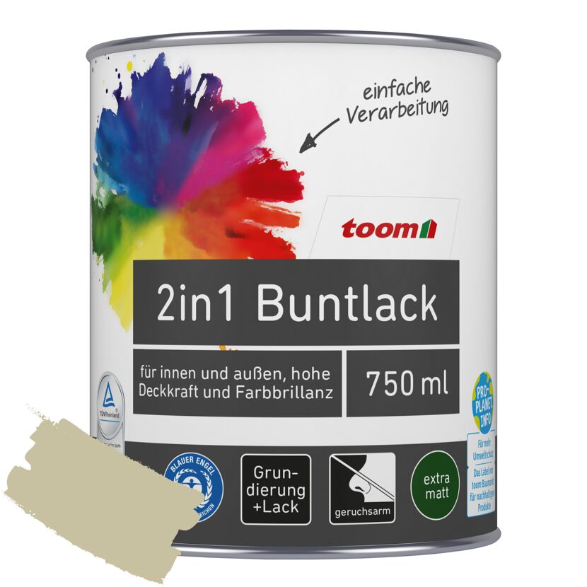 2in1 Buntlack 'Salbeiduft' zartgrün matt 750 ml