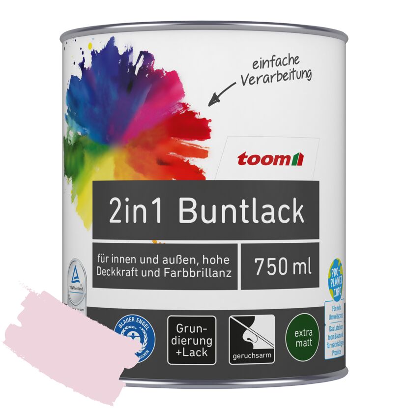 2in1 Buntlack 'Flamingo' rosa matt 750 ml