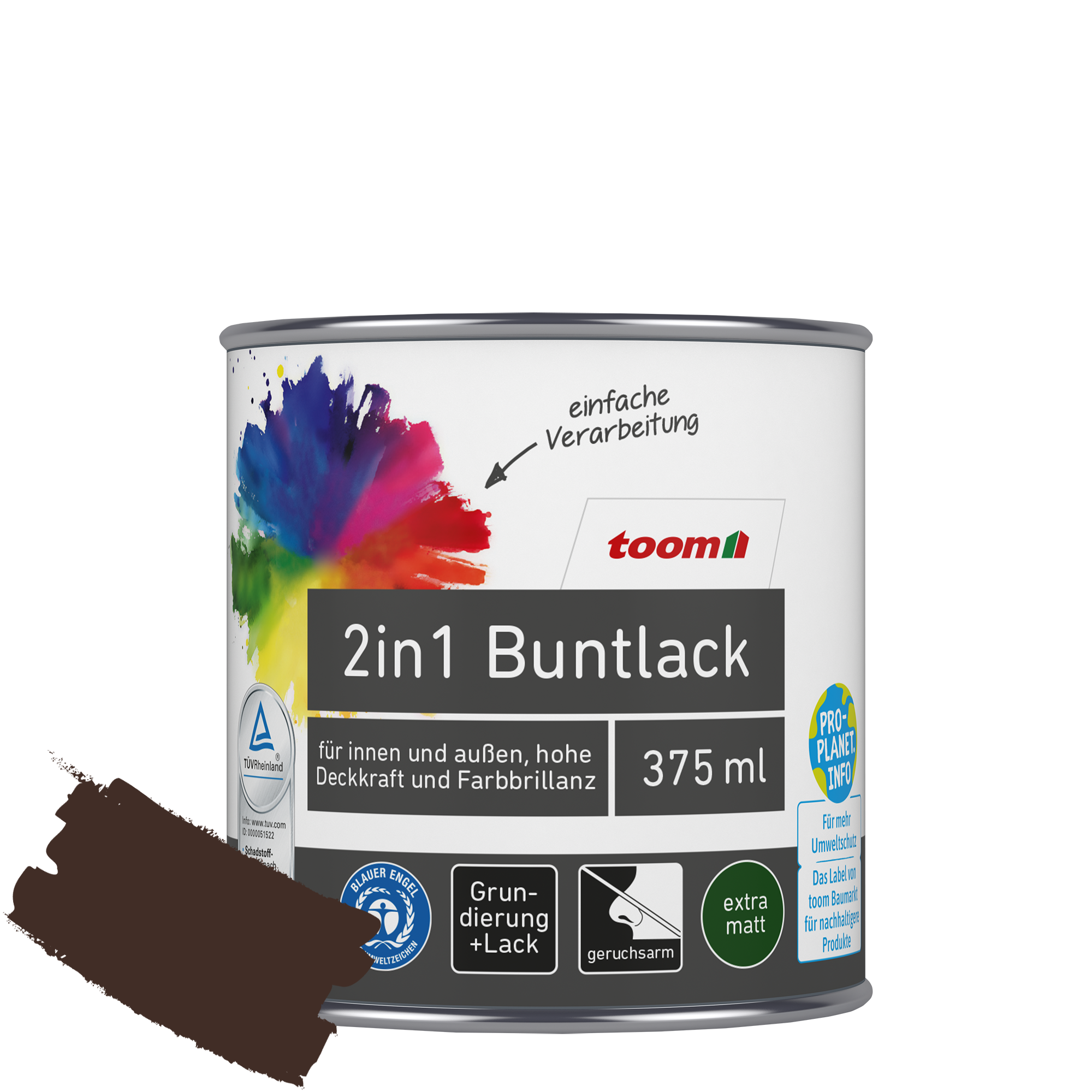 2in1 Buntlack 'Edelbraun' schokobraun matt 375 ml + product picture
