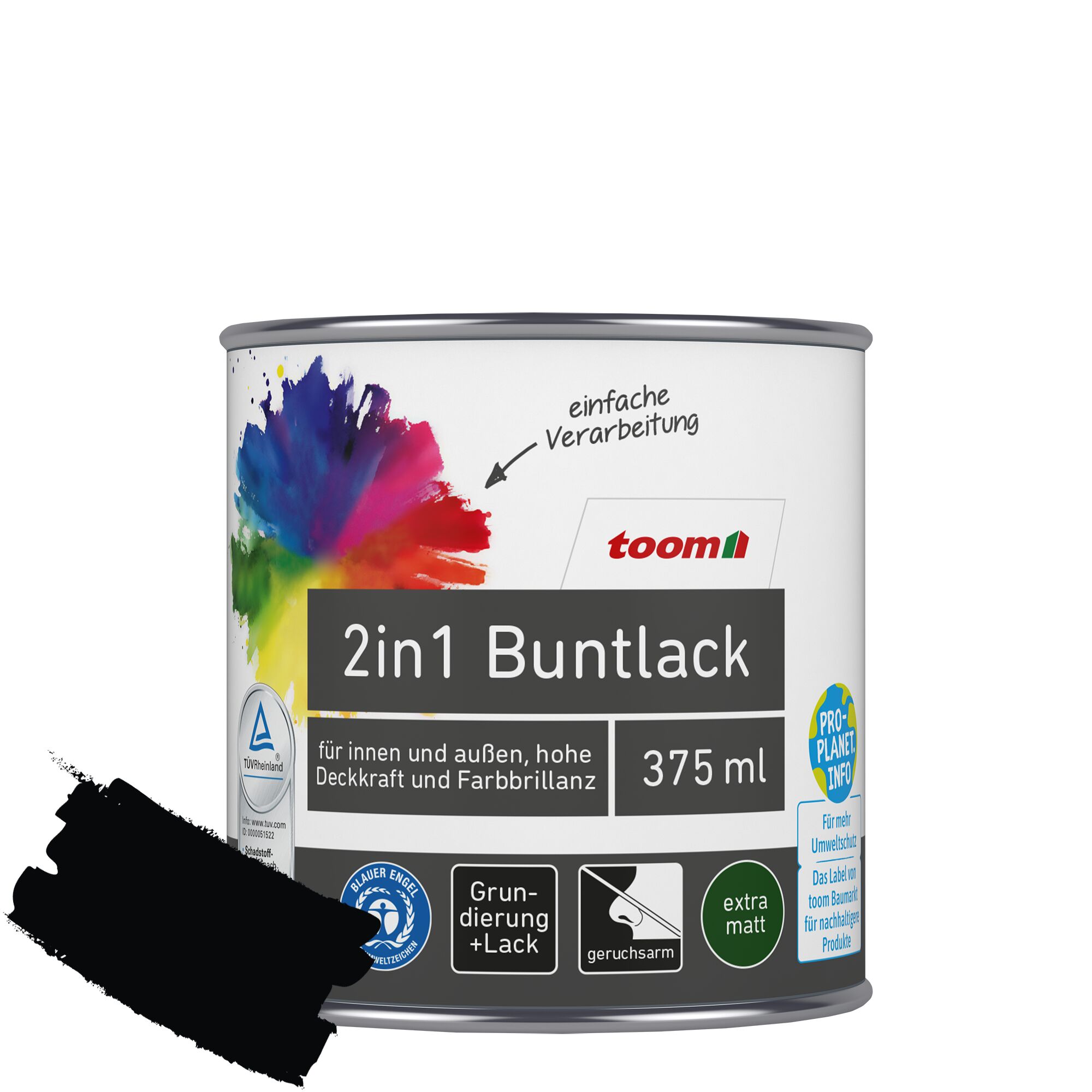 Dose mit schwarzem Buntlack von toom