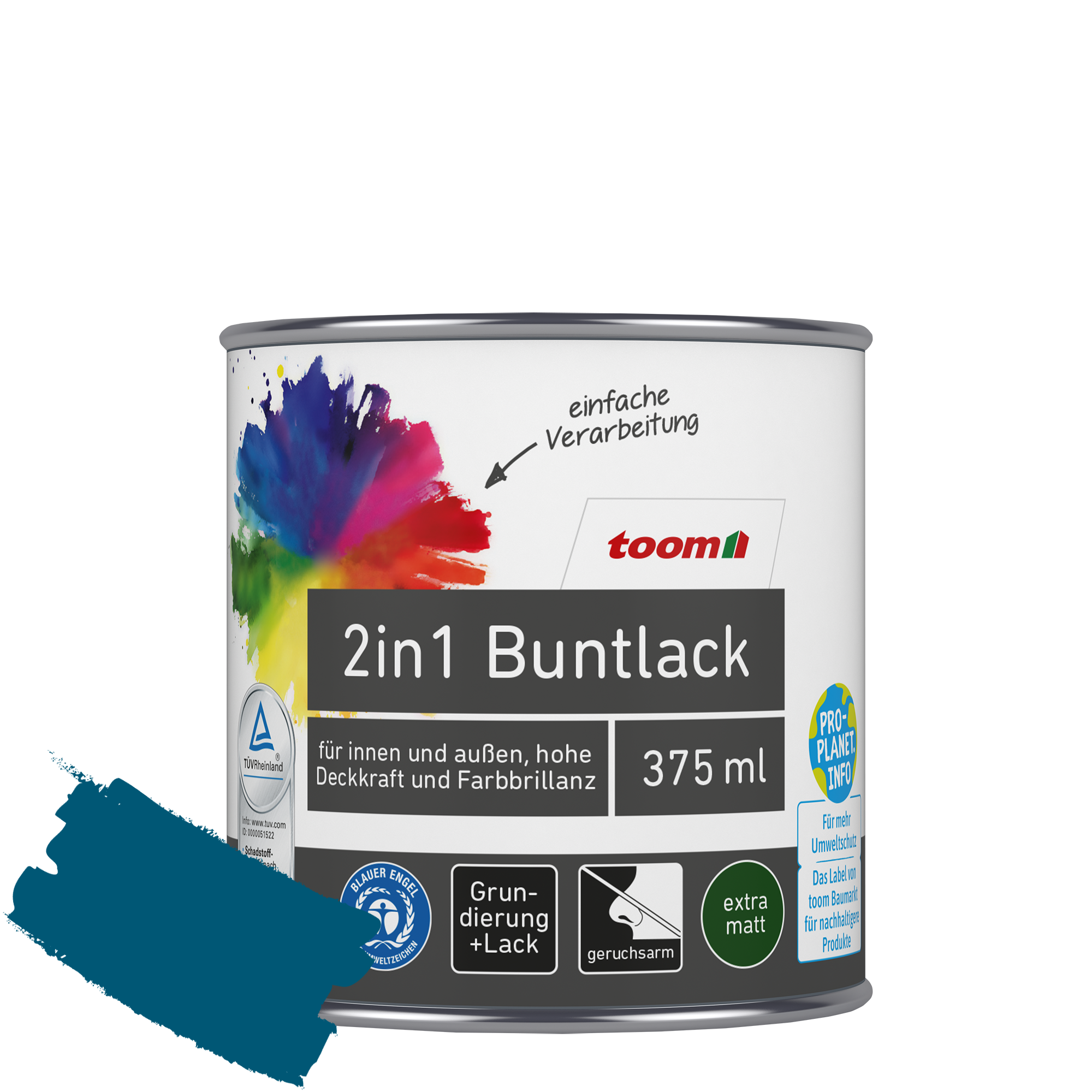 2in1 Buntlack 'Blaupause' enzianblau matt 375 ml + product picture