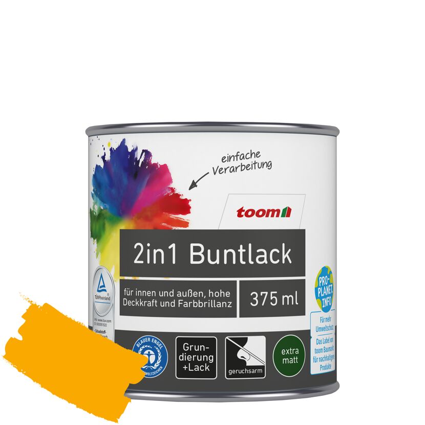 2in1 Buntlack 'Sonnenblume' orangegelb matt 375 ml