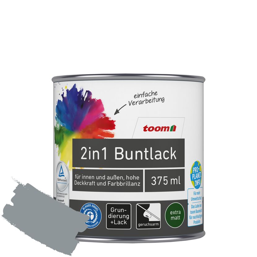 Dose 2in1 Buntlack, grau matt, 375 ml