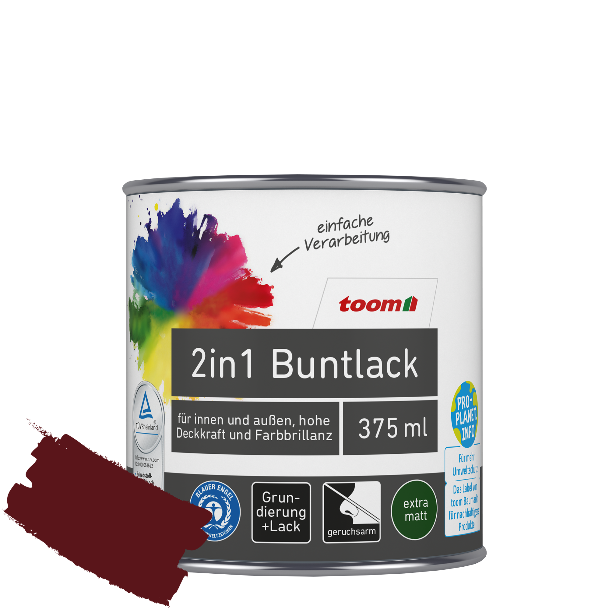 2in1 Buntlack 'Abendrot' purpurrot matt 375 ml + product picture