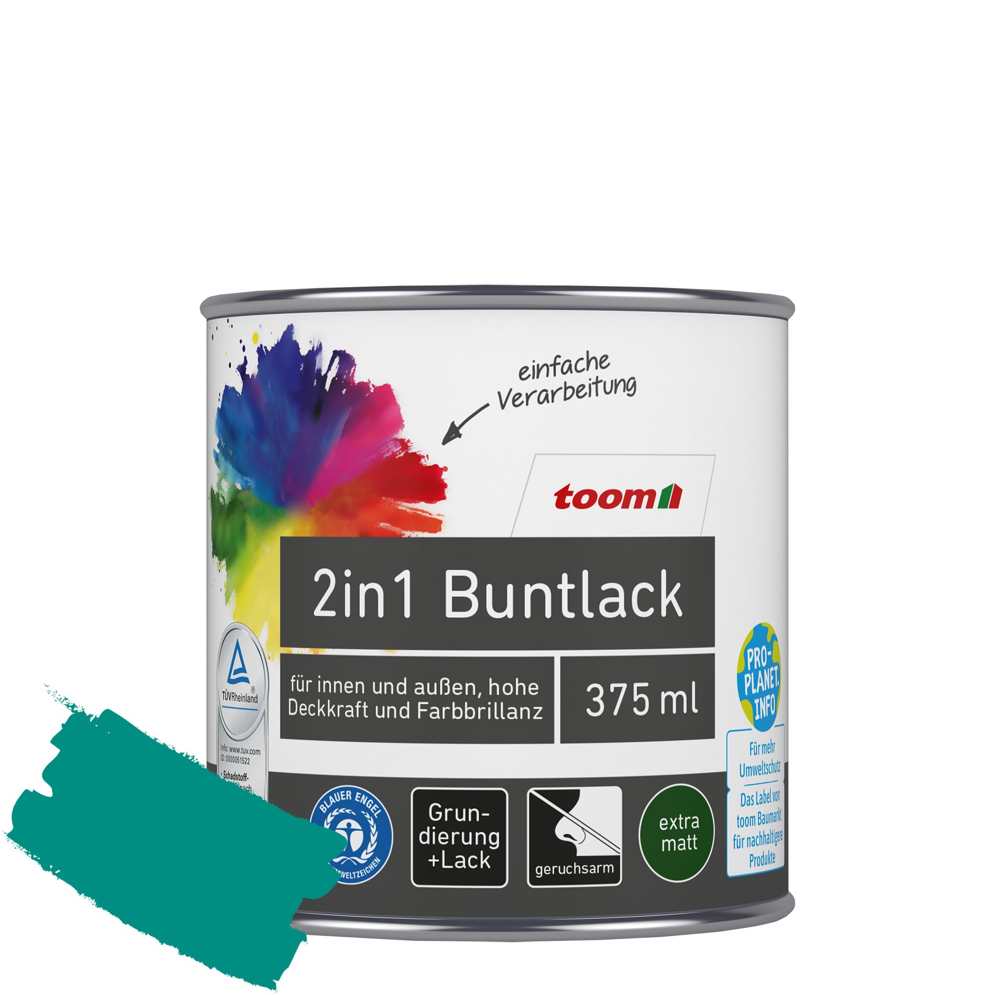 2in1 Buntlack 'Südseetraum' petrolfarben matt 375 ml + product picture