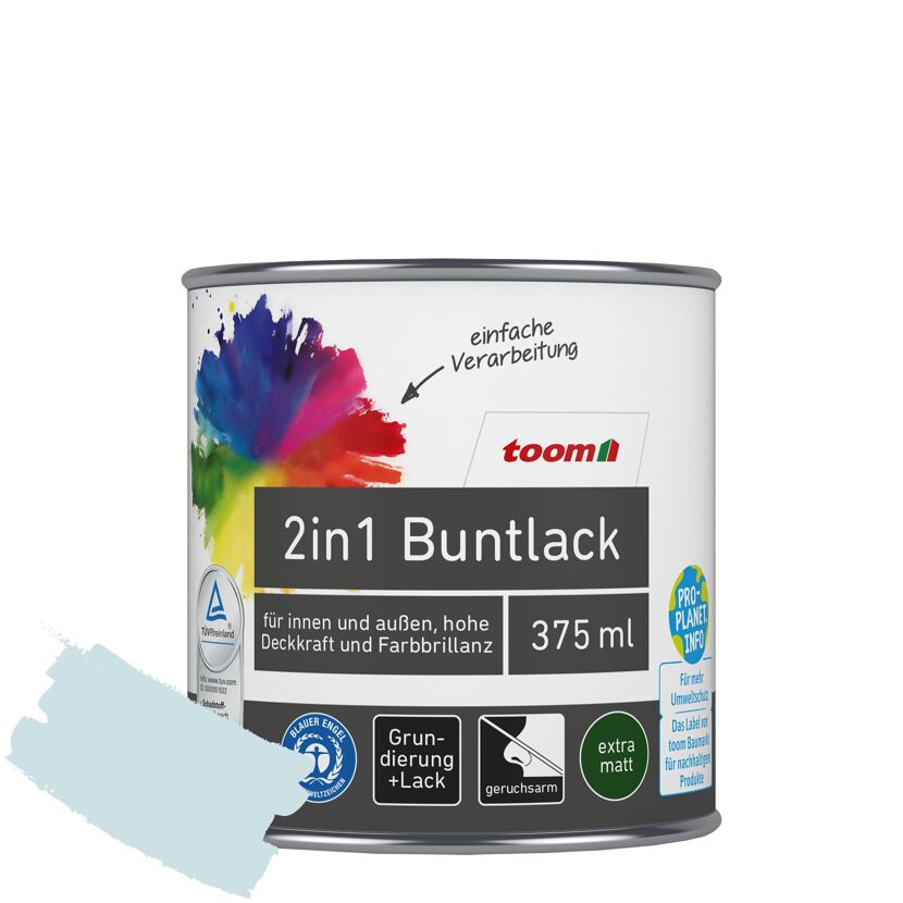 2in1 Buntlack 'Atempause' hellblau matt 375 ml