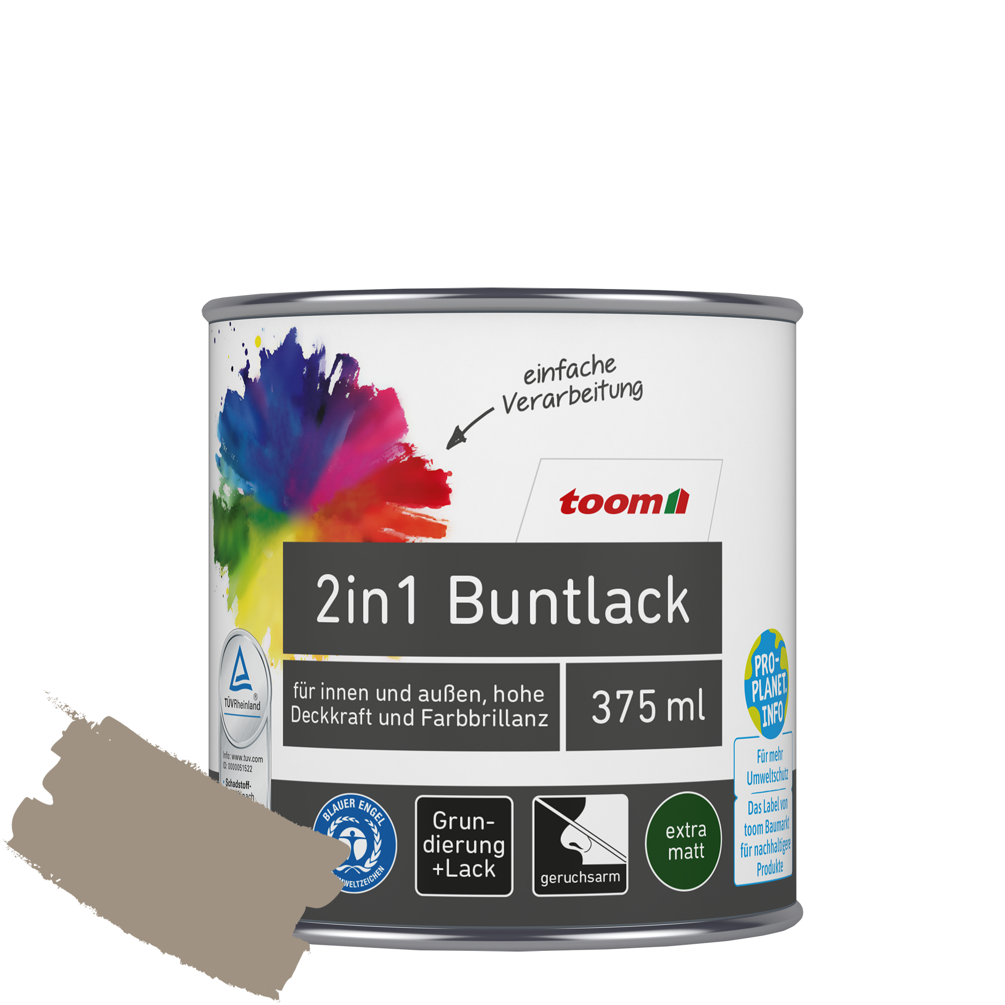 2in1 Buntlack 'Treibholz' hellbraun matt 375 ml + product picture
