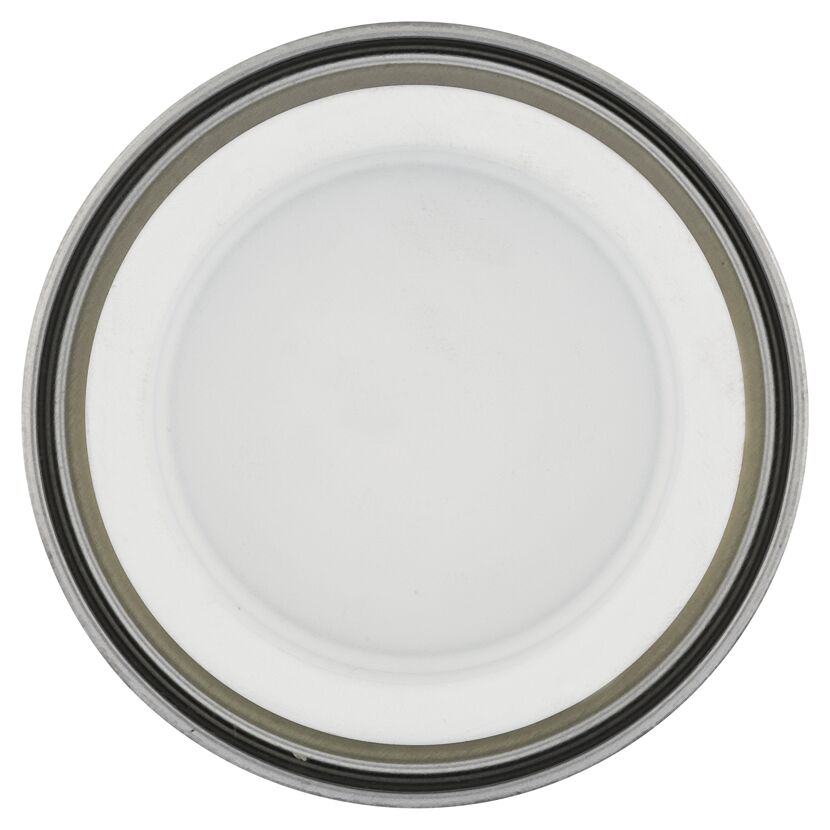 Weiße Farbe in Farbdose