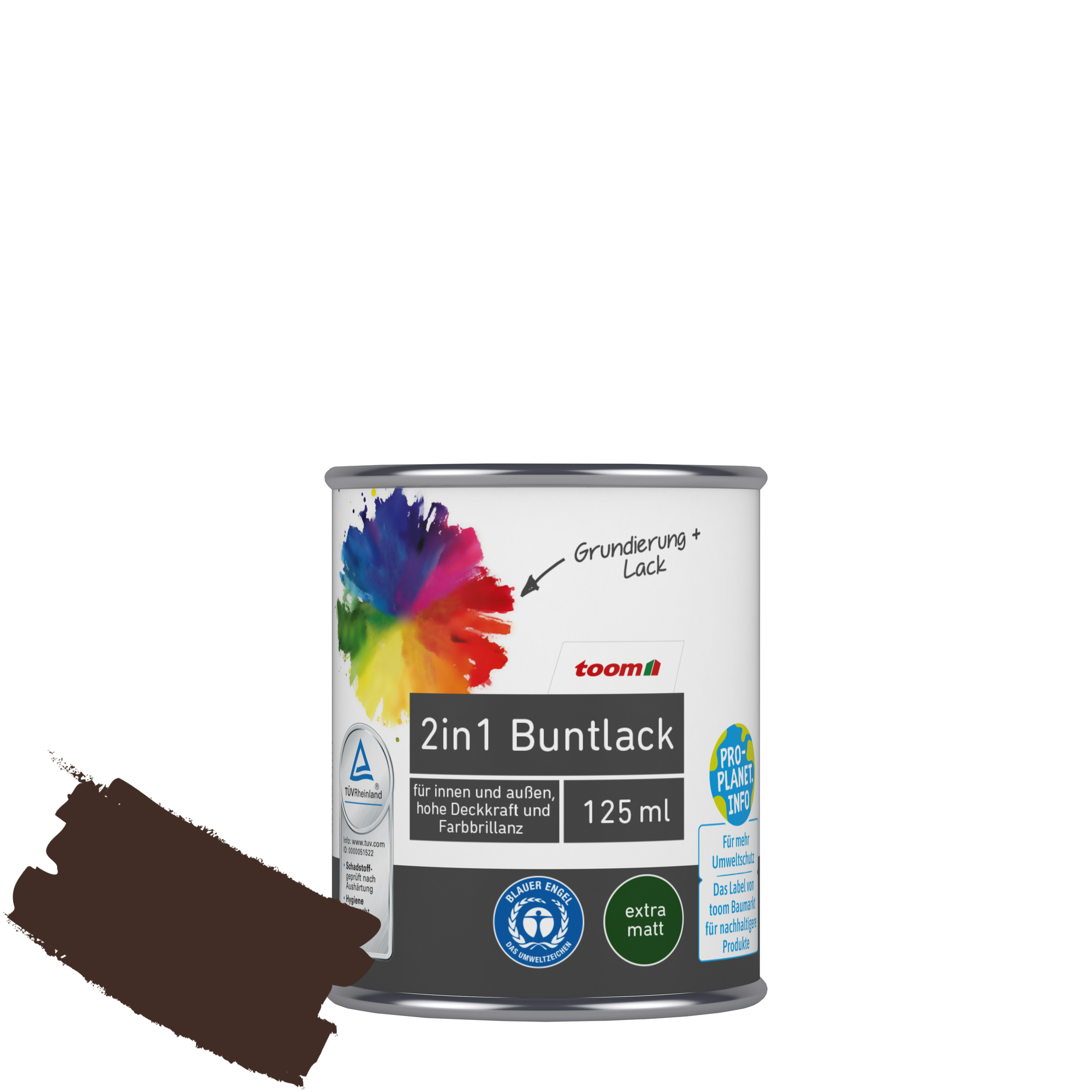 2in1 Buntlack 'Edelbraun' schokobraun matt 125 ml