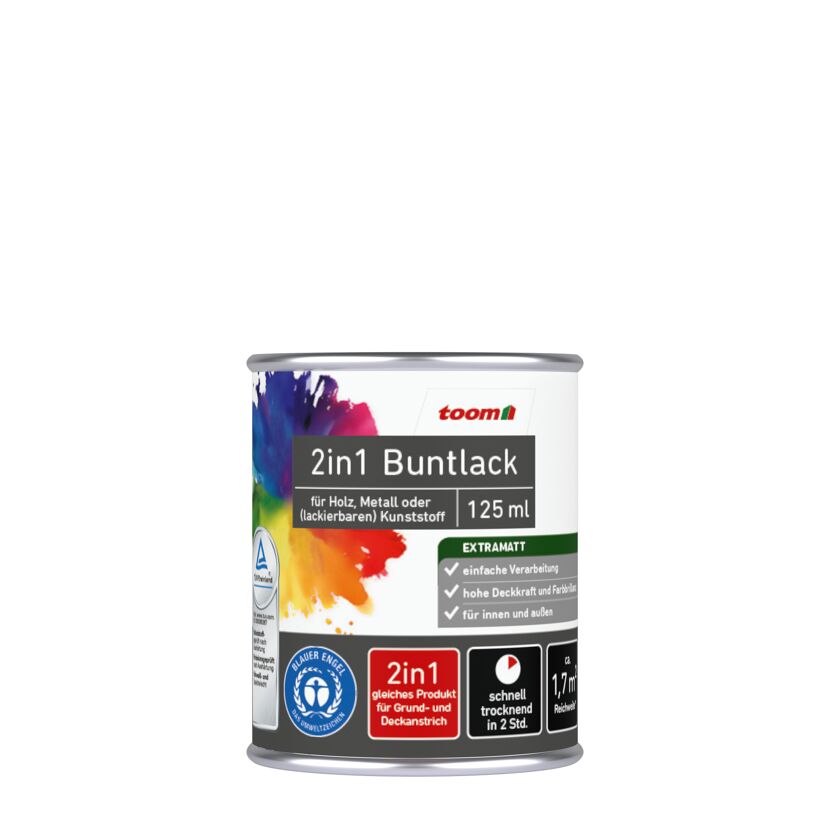 2in1 Buntlack 'Stadtgeflüster' silbergrau matt 125 ml