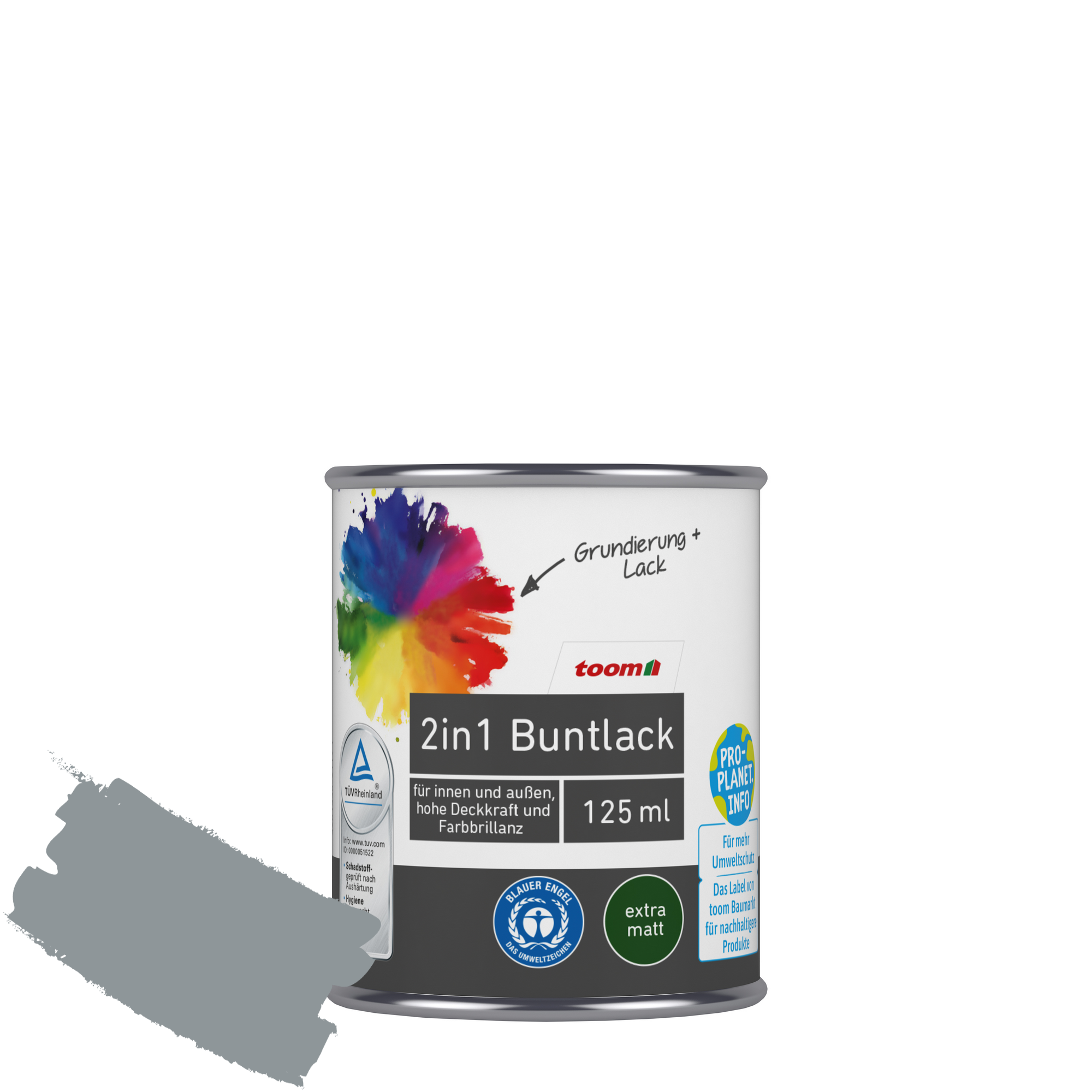 2in1 Buntlack 'Stadtgeflüster' silbergrau matt 125 ml