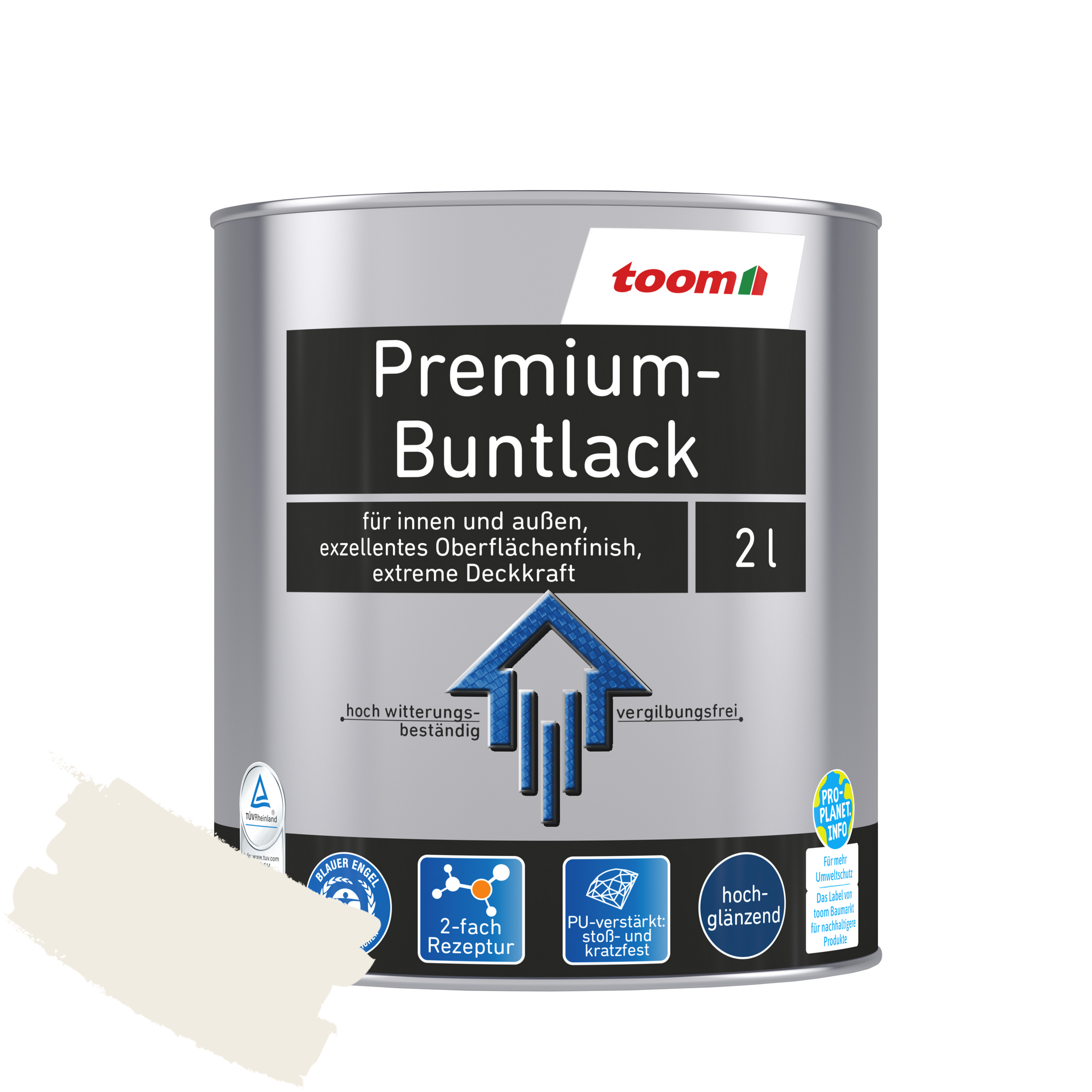 Premium-Buntlack reinweiß glänzend 2 l + product picture