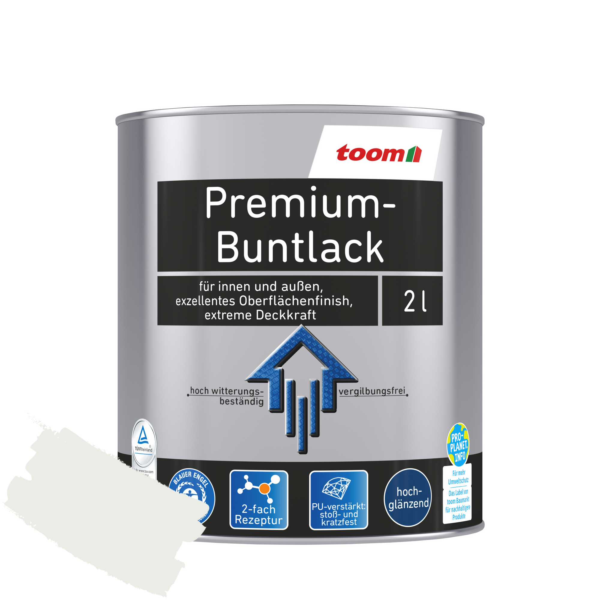 Premium-Buntlack signalweiß glänzend 2 l + product picture