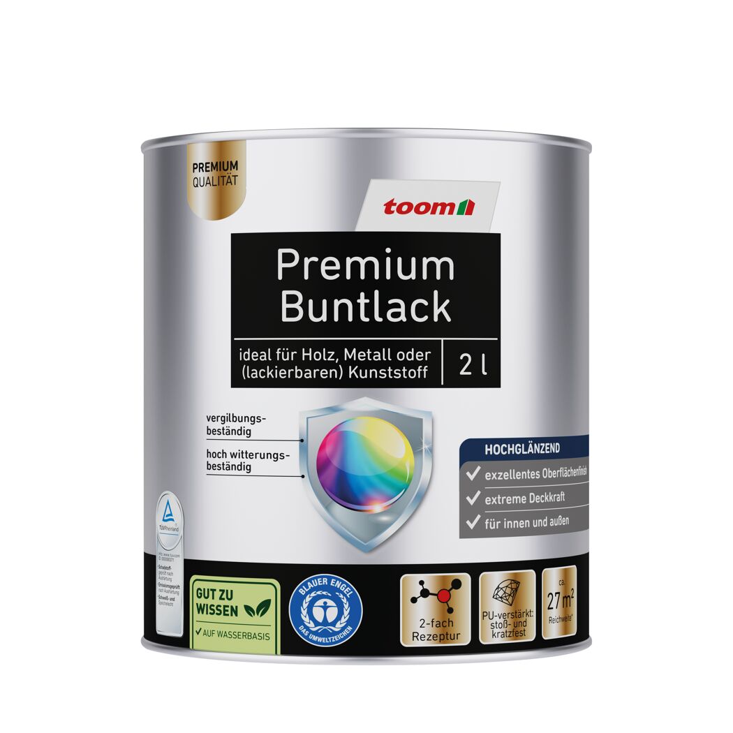 Premium-Buntlack silbergrau glänzend 2 l