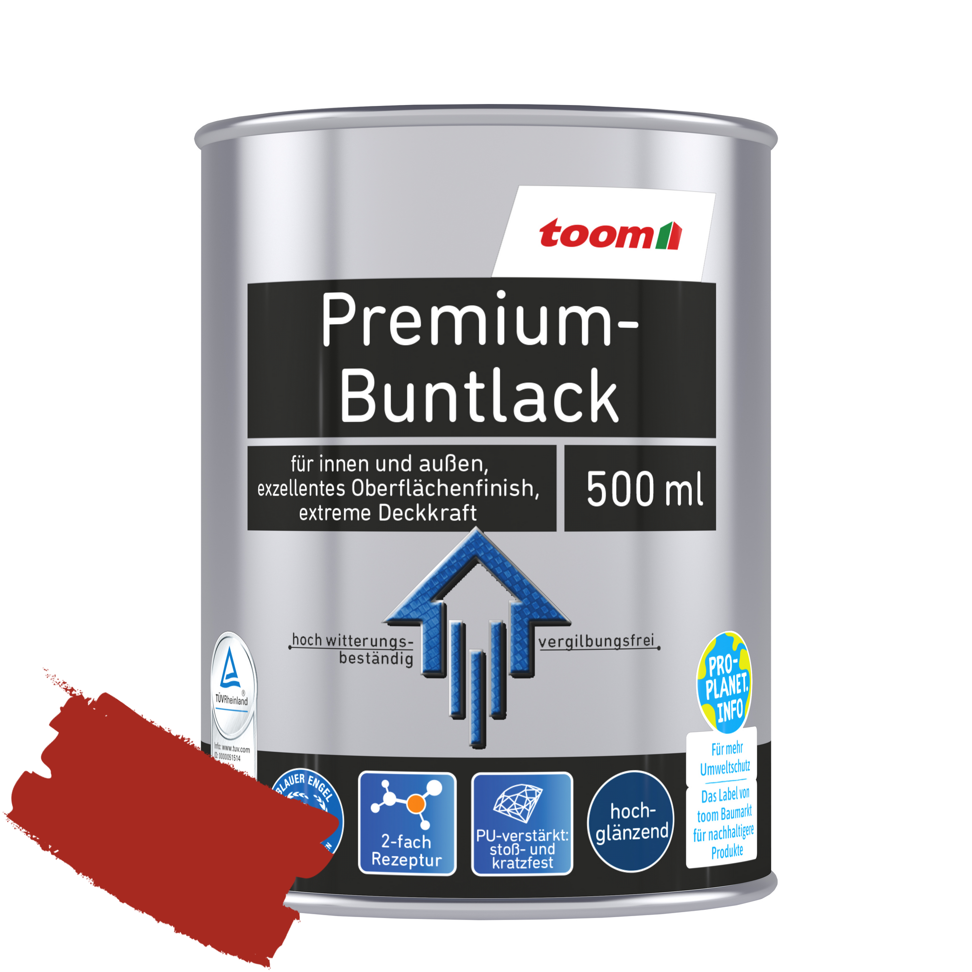 Premium-Buntlack feuerrot glänzend 500 ml + product picture