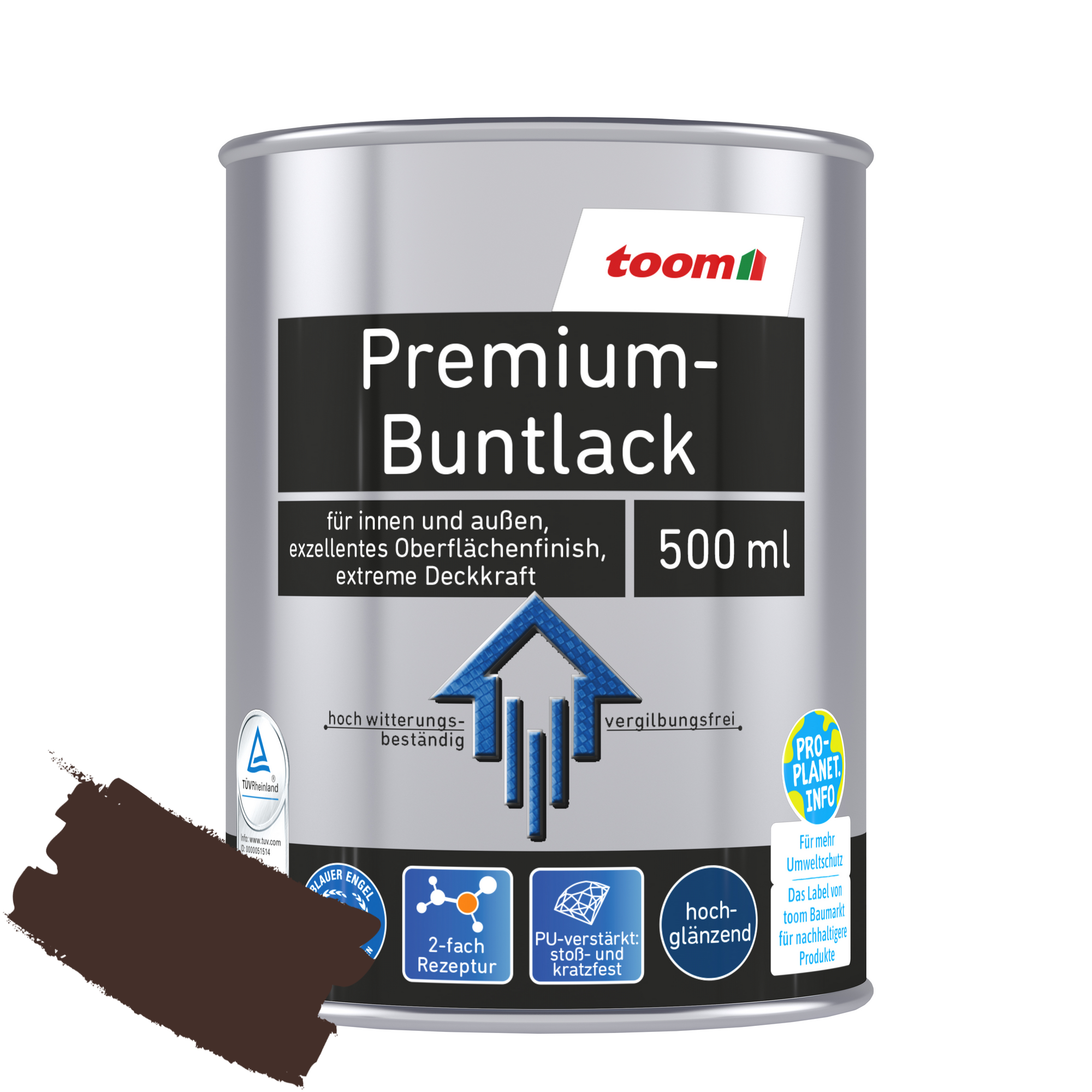Premium-Buntlack schokobraun glänzend 500 ml + product picture